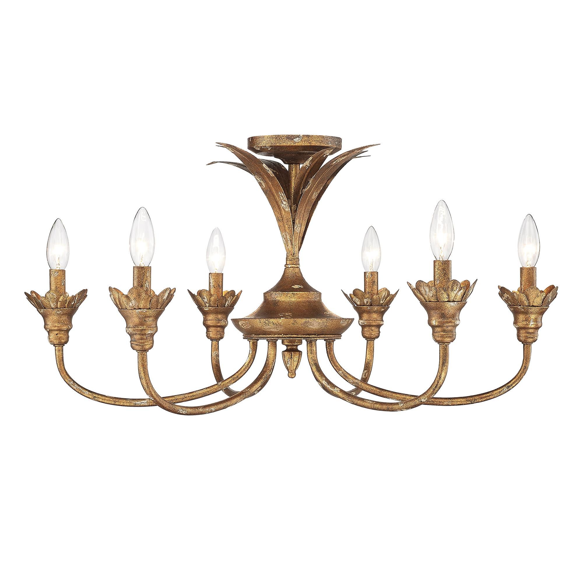 Lillianne 15 Inch Semi Flush Mount by Golden Lighting