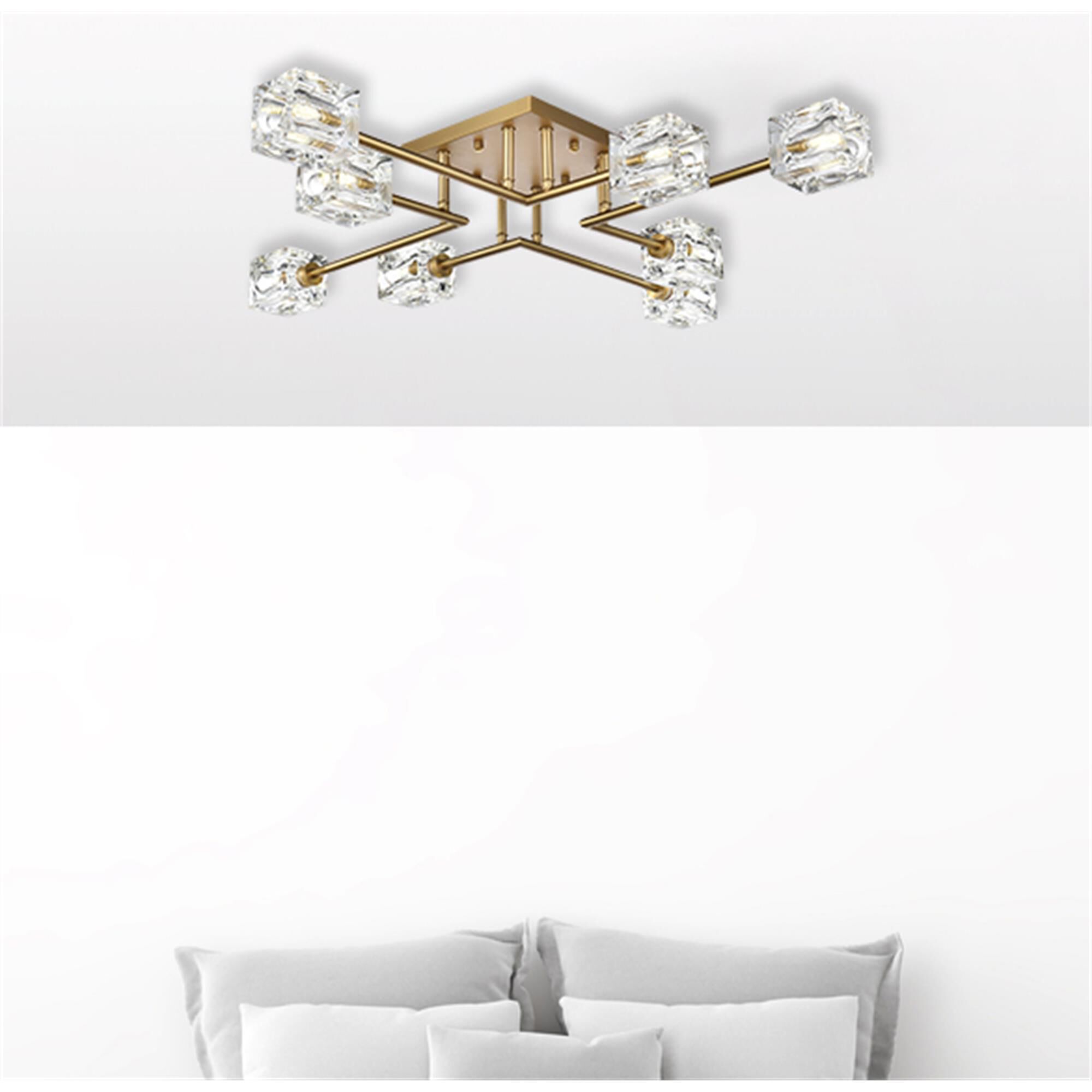 Shown in Satin Gold finish and Clear Royal Cut crystal