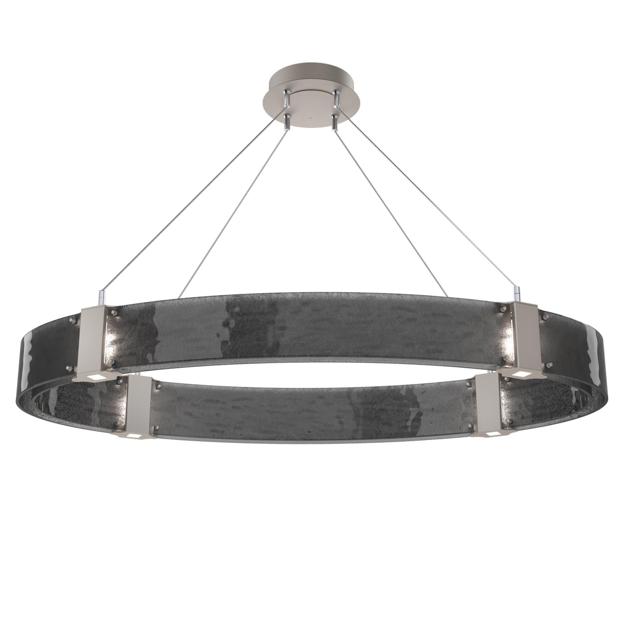 Shown in Metallic Beige Silver finish and Smoke Granite glass