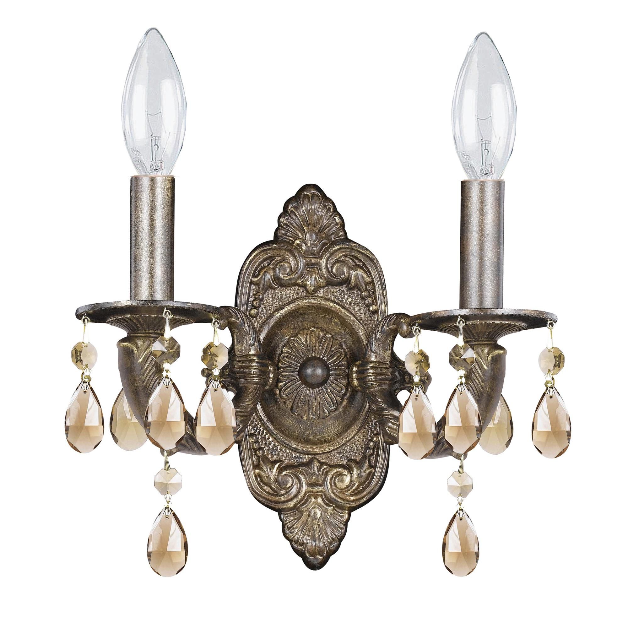 Shown in Venetian Bronze finish and Golden Teak Hand Cut crystal