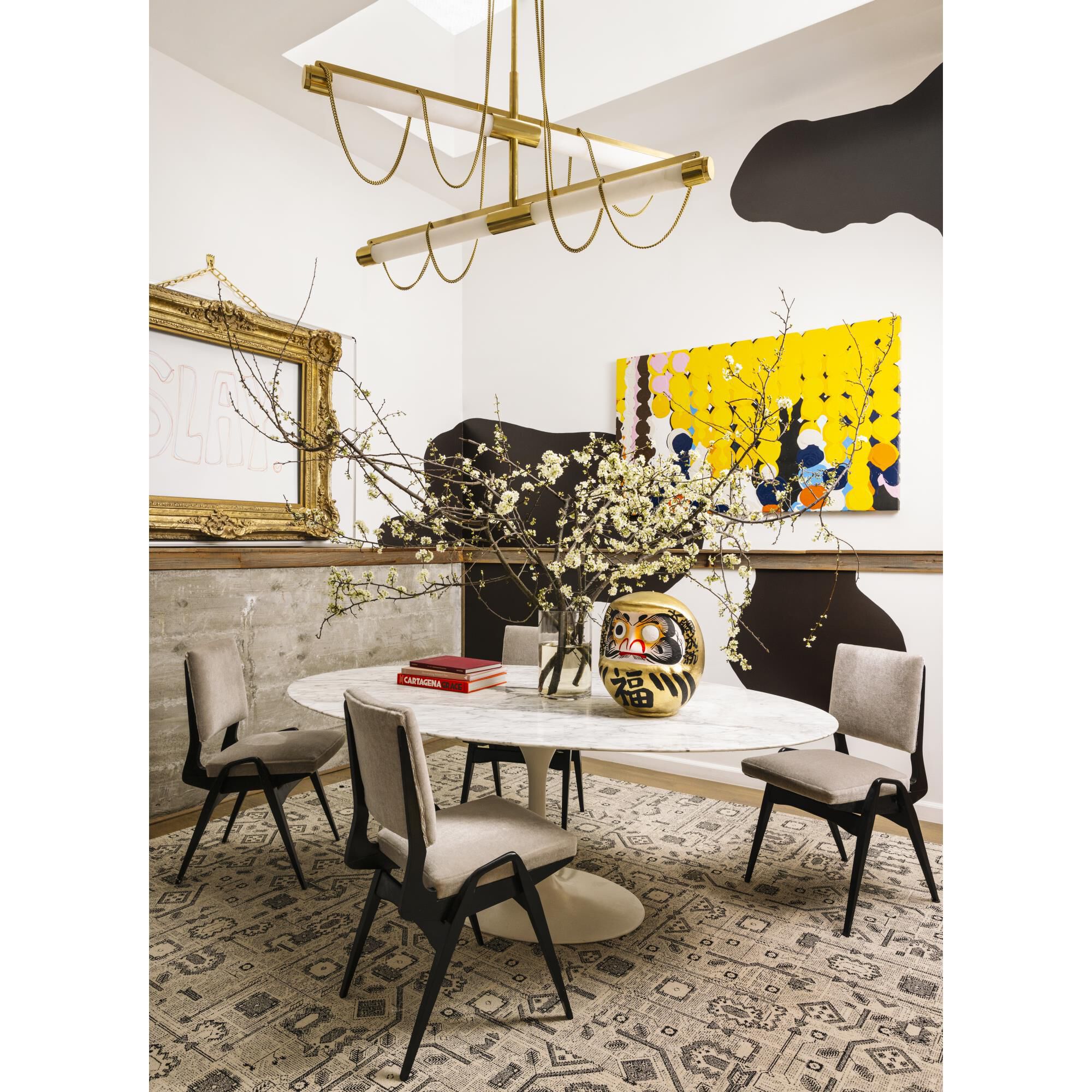 Shown in Vintage Brass finish and Alabaster glass