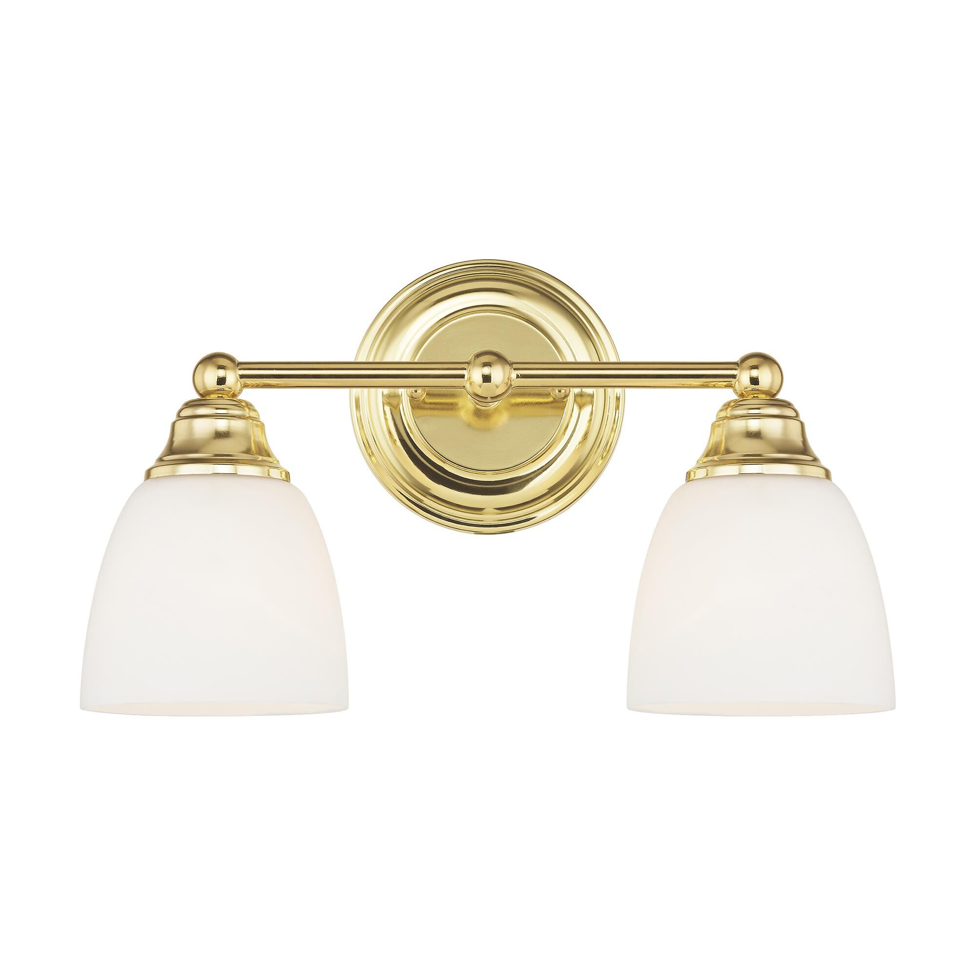 Shown in Polished Brass finish and Hand Blown Satin Opal White glass