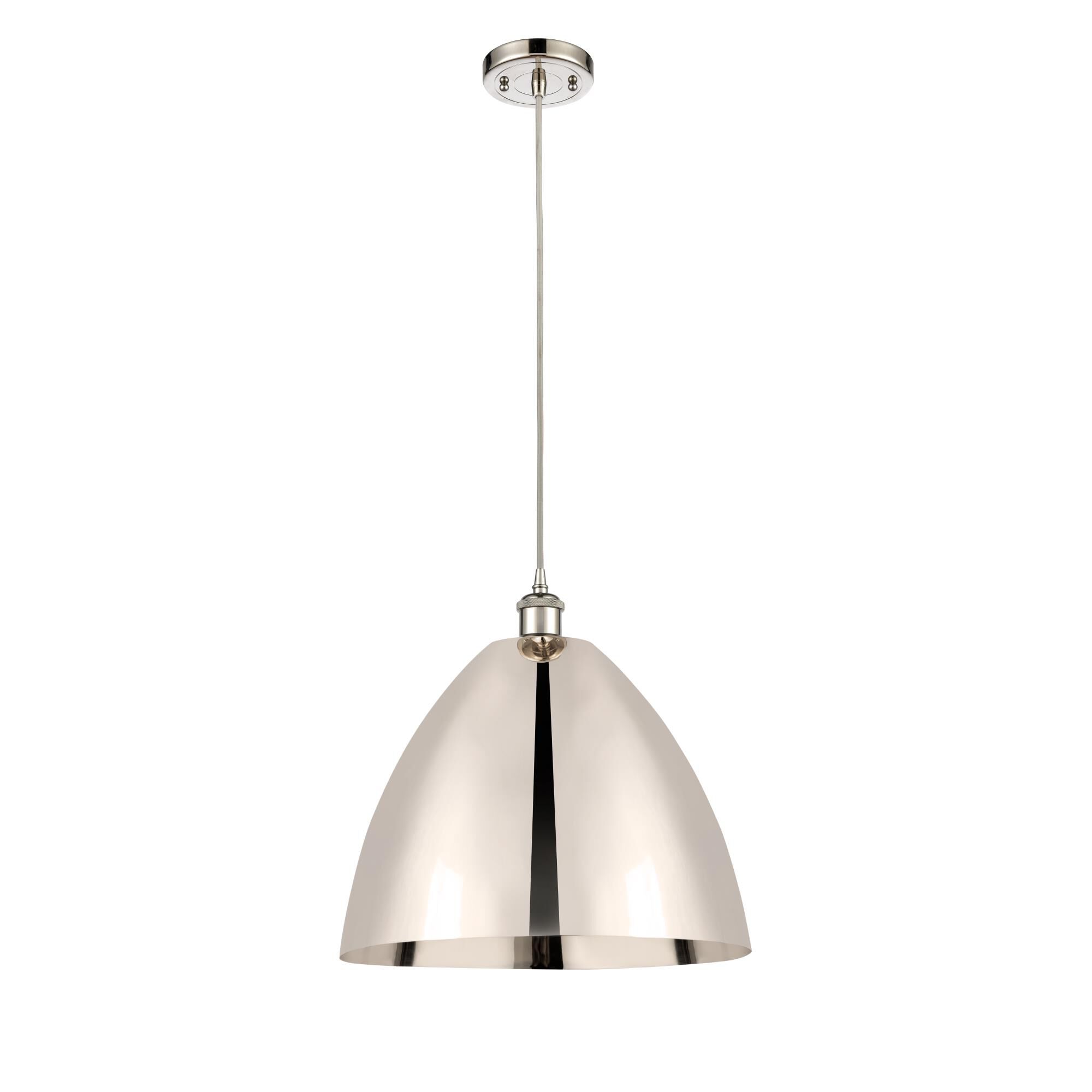 Shown in Polished Nickel finish and Polished Nickel Ballston Dome shade