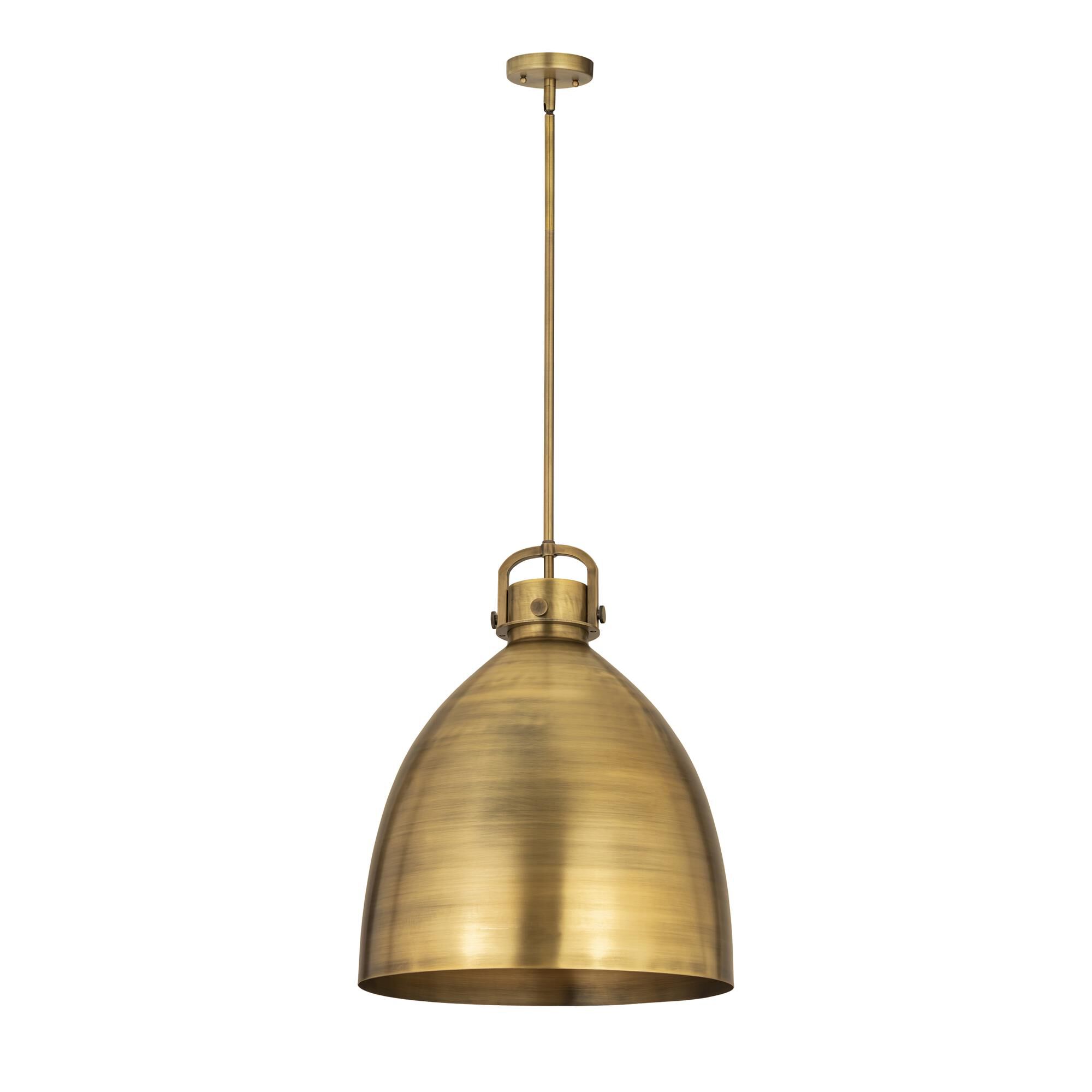 Shown in Brushed Brass finish and Brushed Brass Steel shade
