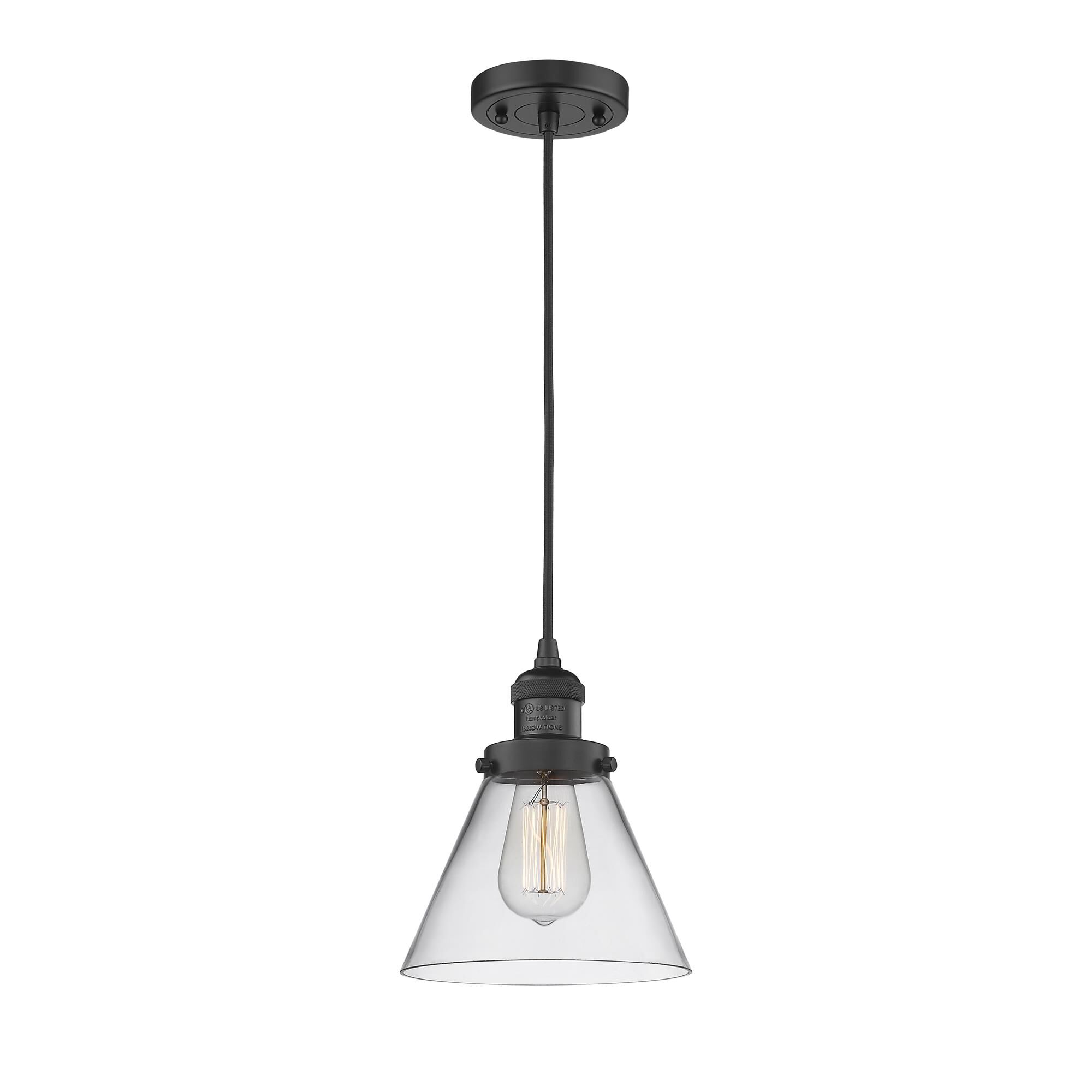 Shown in Matte Black finish and Clear glass