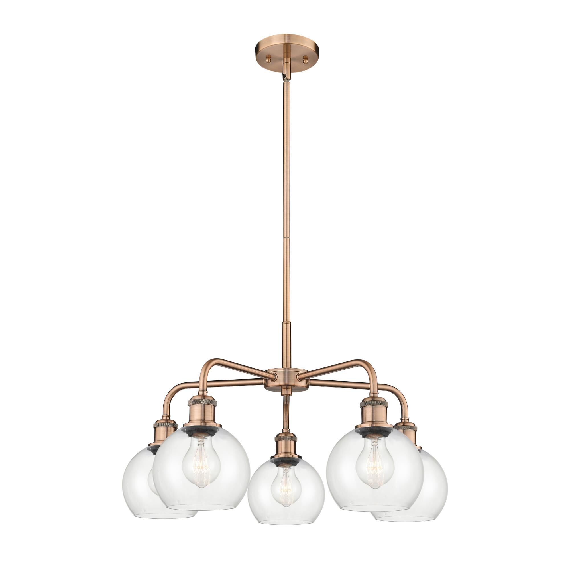 Shown in Antique Copper finish and Clear glass