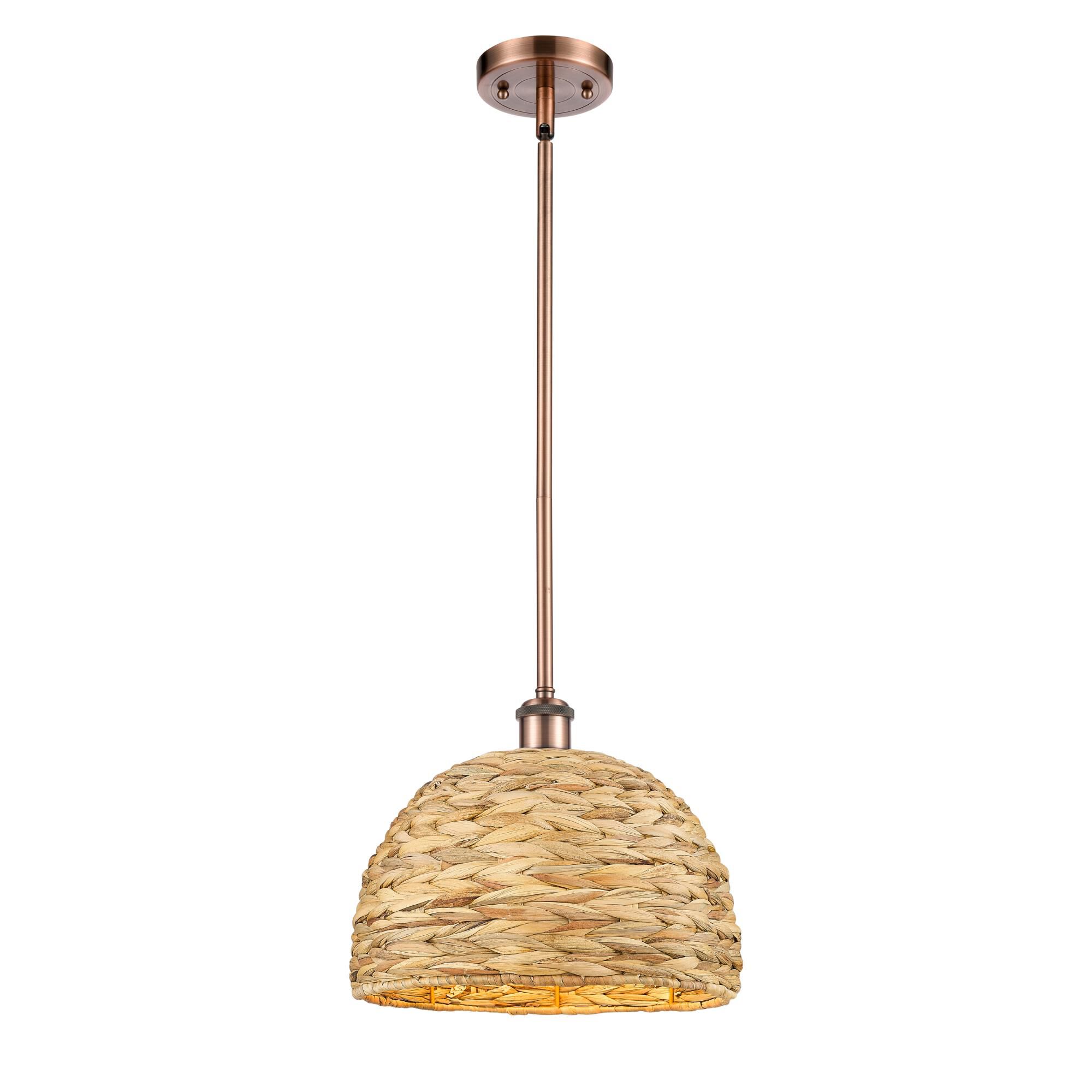 Bruno Marashlian Woven Rattan 12 Inch Mini Pendant by Innovations Lighting