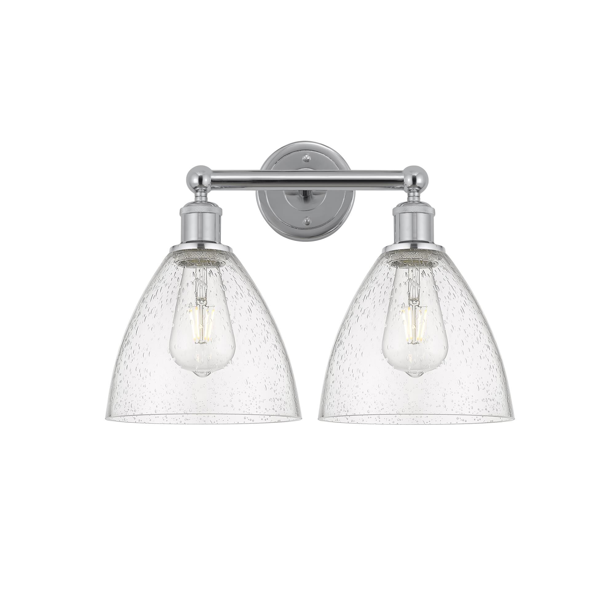 Shown in Polished Chrome, Seedy finish and Seedy glass and Seedy Glass shade