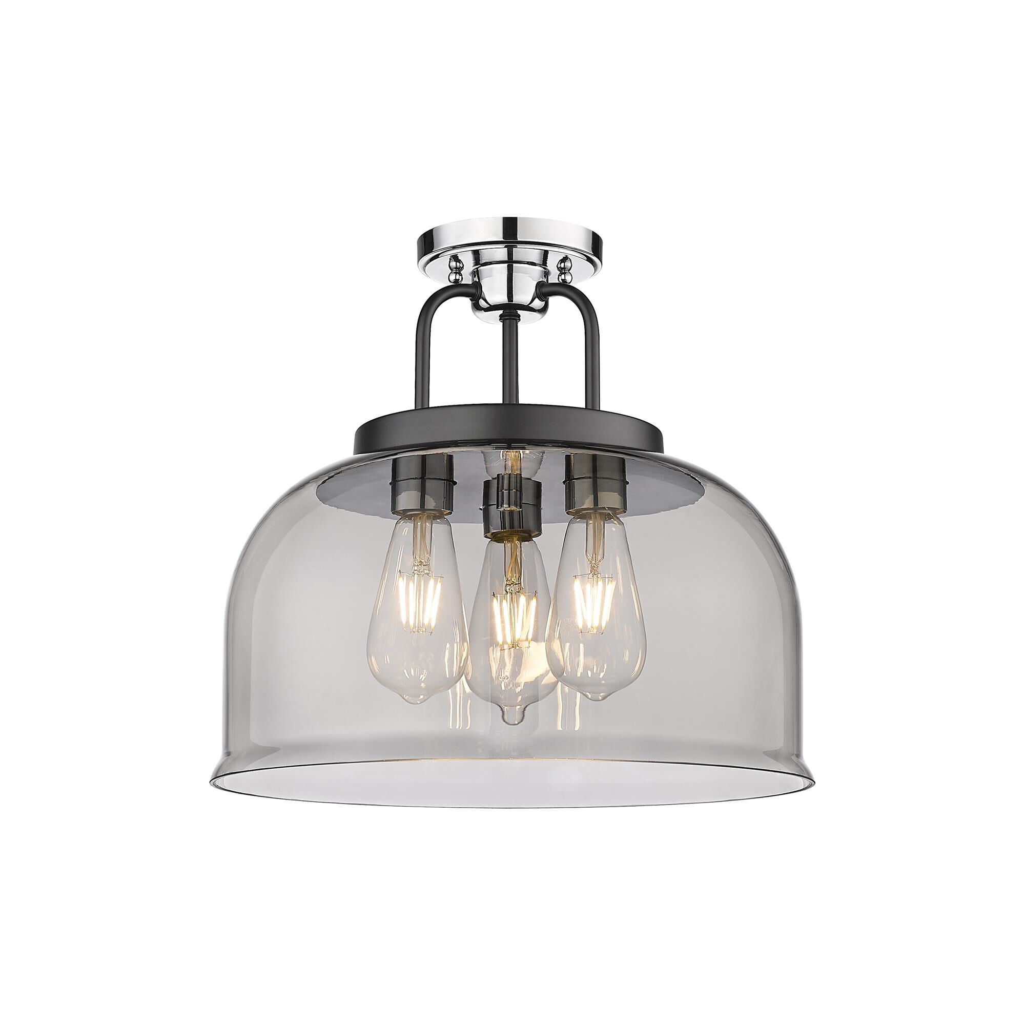 Shown in Black Polished Chrome finish and Plated Smoke glass