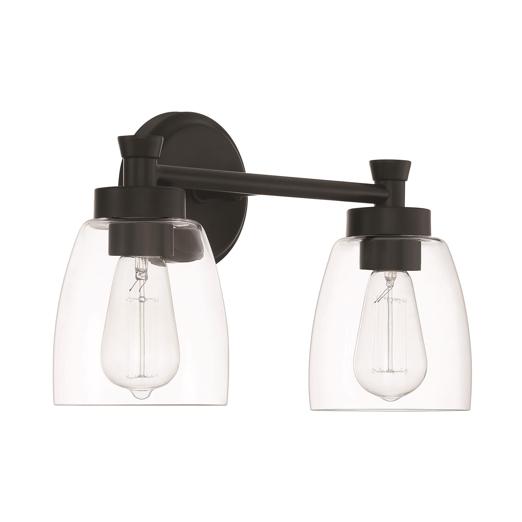 Shown in Flat Black finish and Clear glass