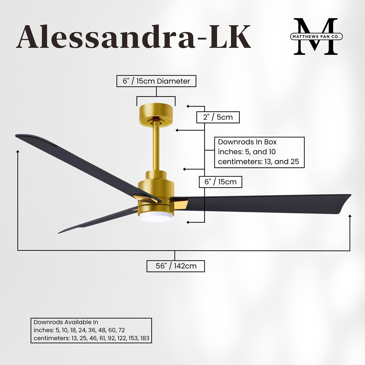 Alessandra 56 Inch Ceiling Fan by Matthews Fan Company