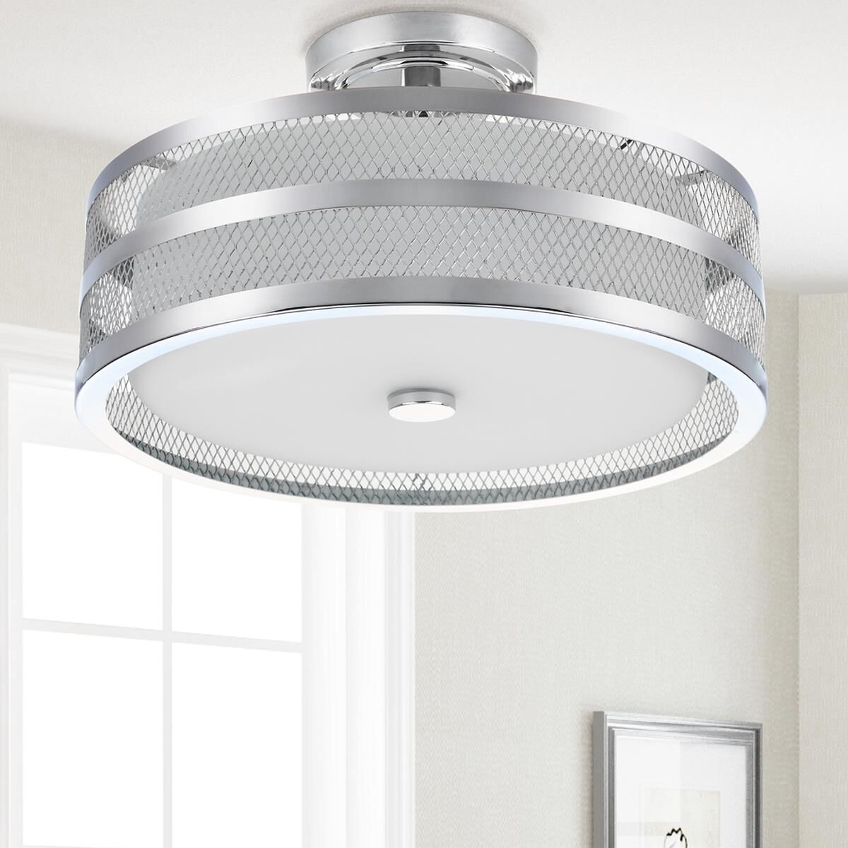 Greta Veil Semi 15 Inch 3 Light LED Semi Flush Mount by Safavieh