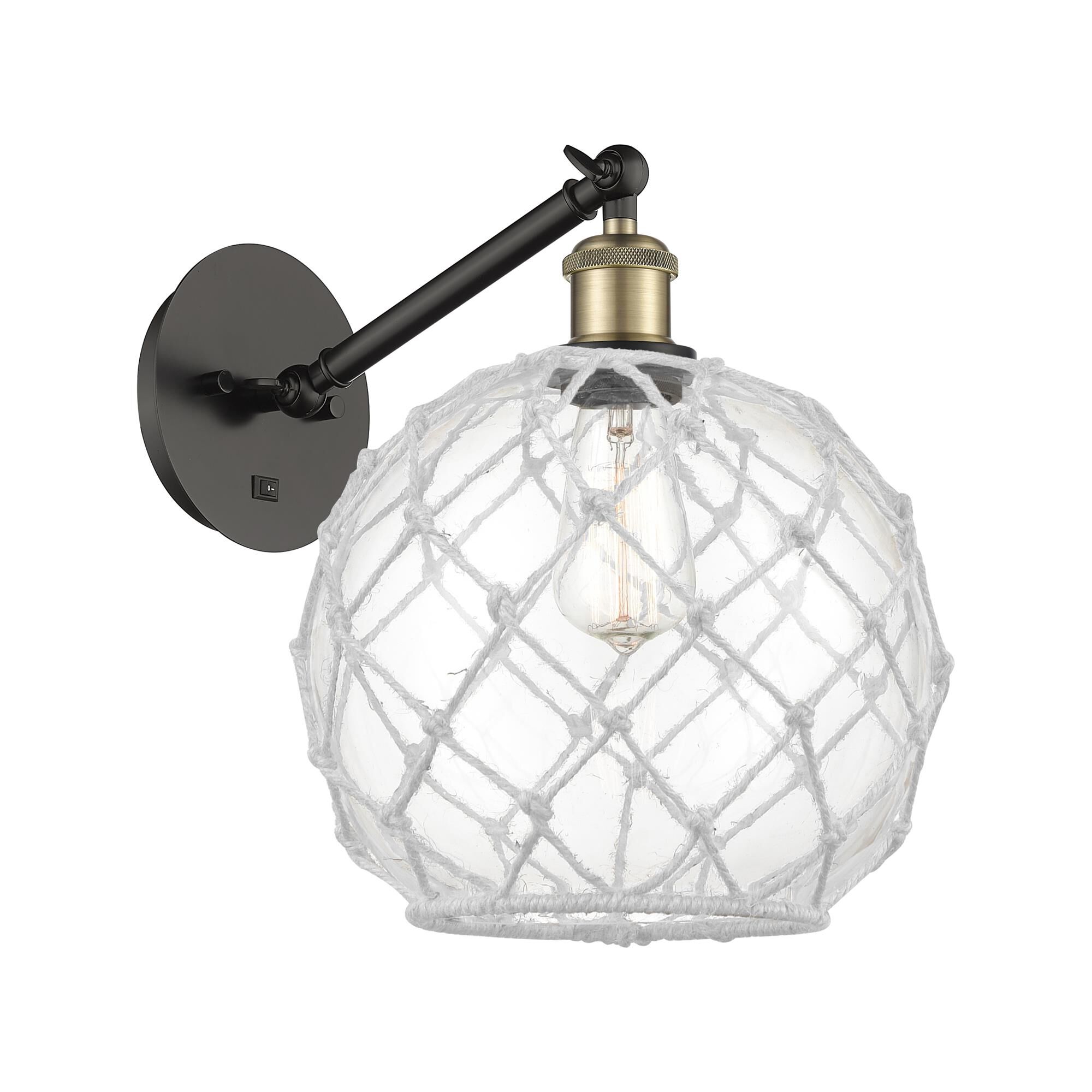 Bruno Marashlian Farmhouse Rope 10 Inch Wall Swing Lamp by Innovations Lighting