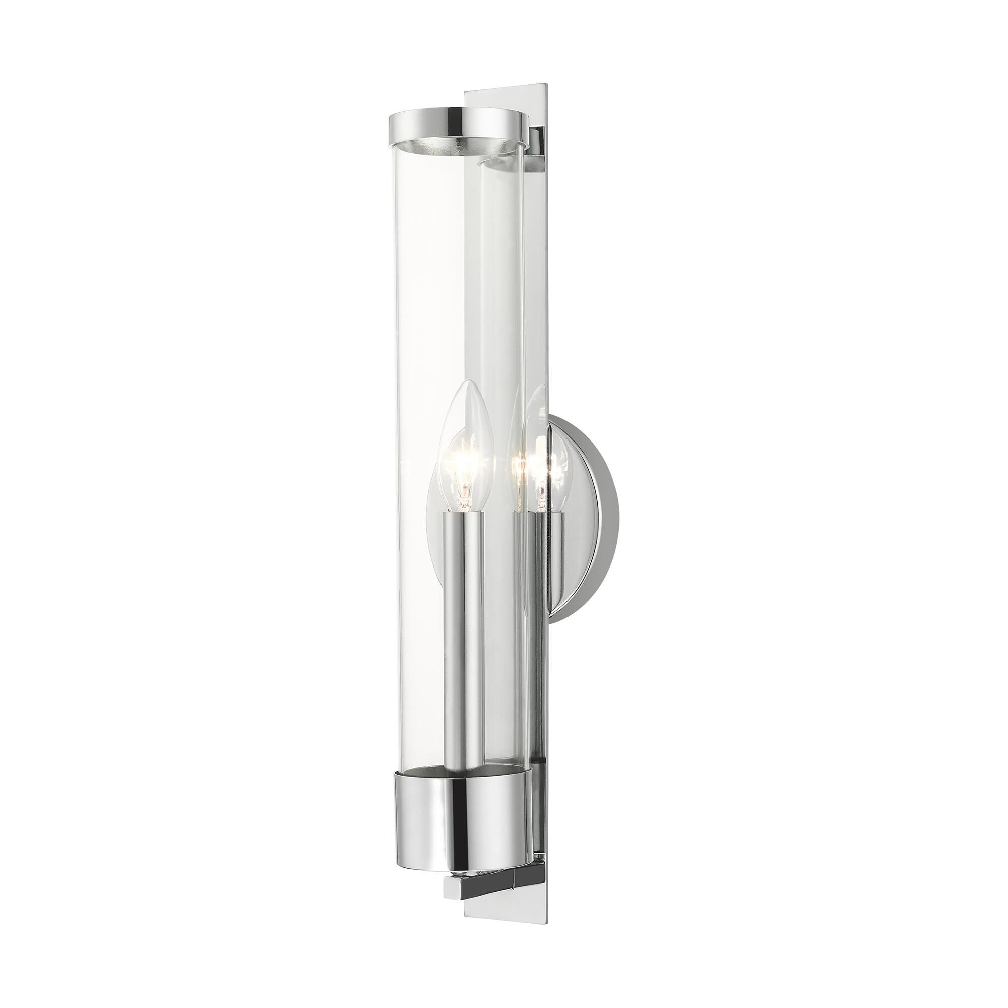 Shown in Polished Chrome finish and Clear glass and Clear Glass shade