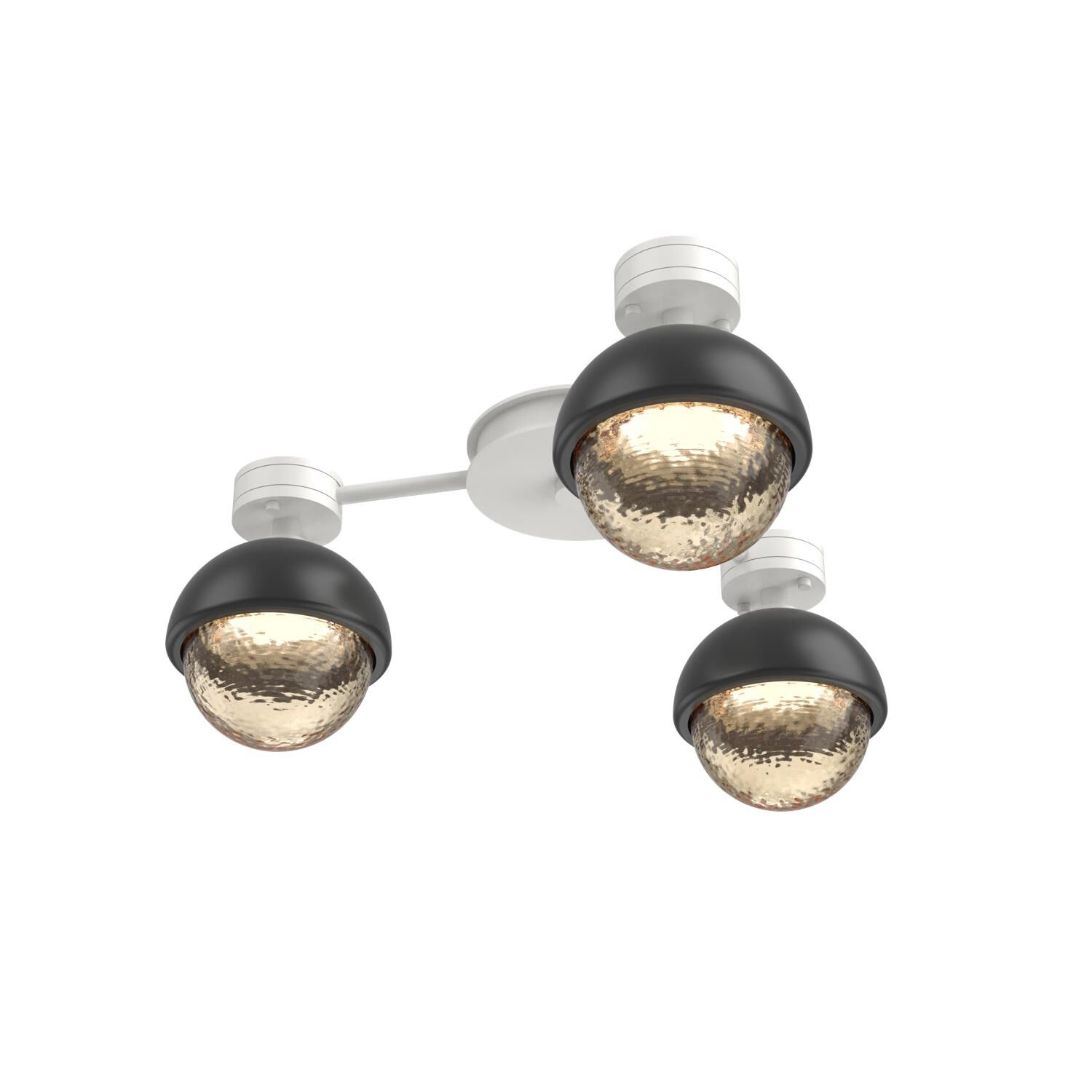 Shown in Salt White finish and Amber glass and Matte Black accent