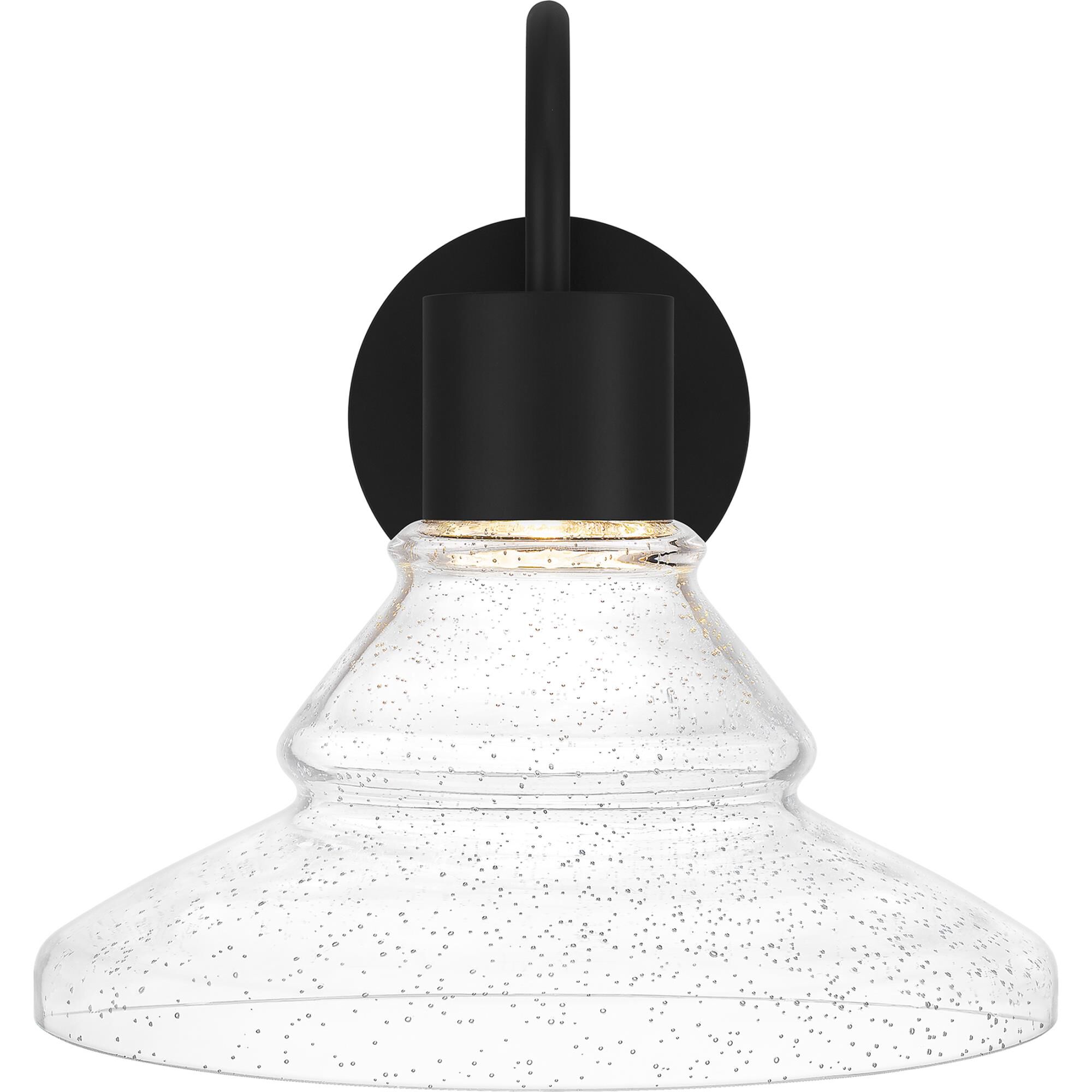 Shown in Matte Black finish and Clear Seedy glass