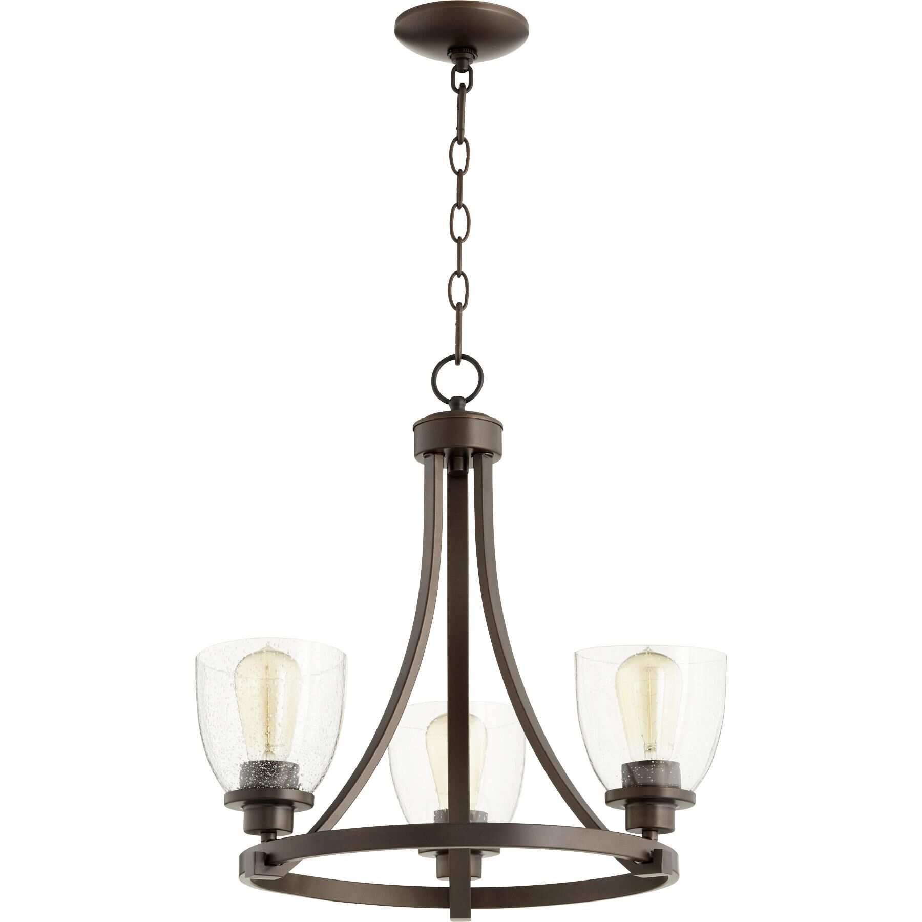 Lancaster 18 Inch 3 Light Mini Chandelier by Quorum International