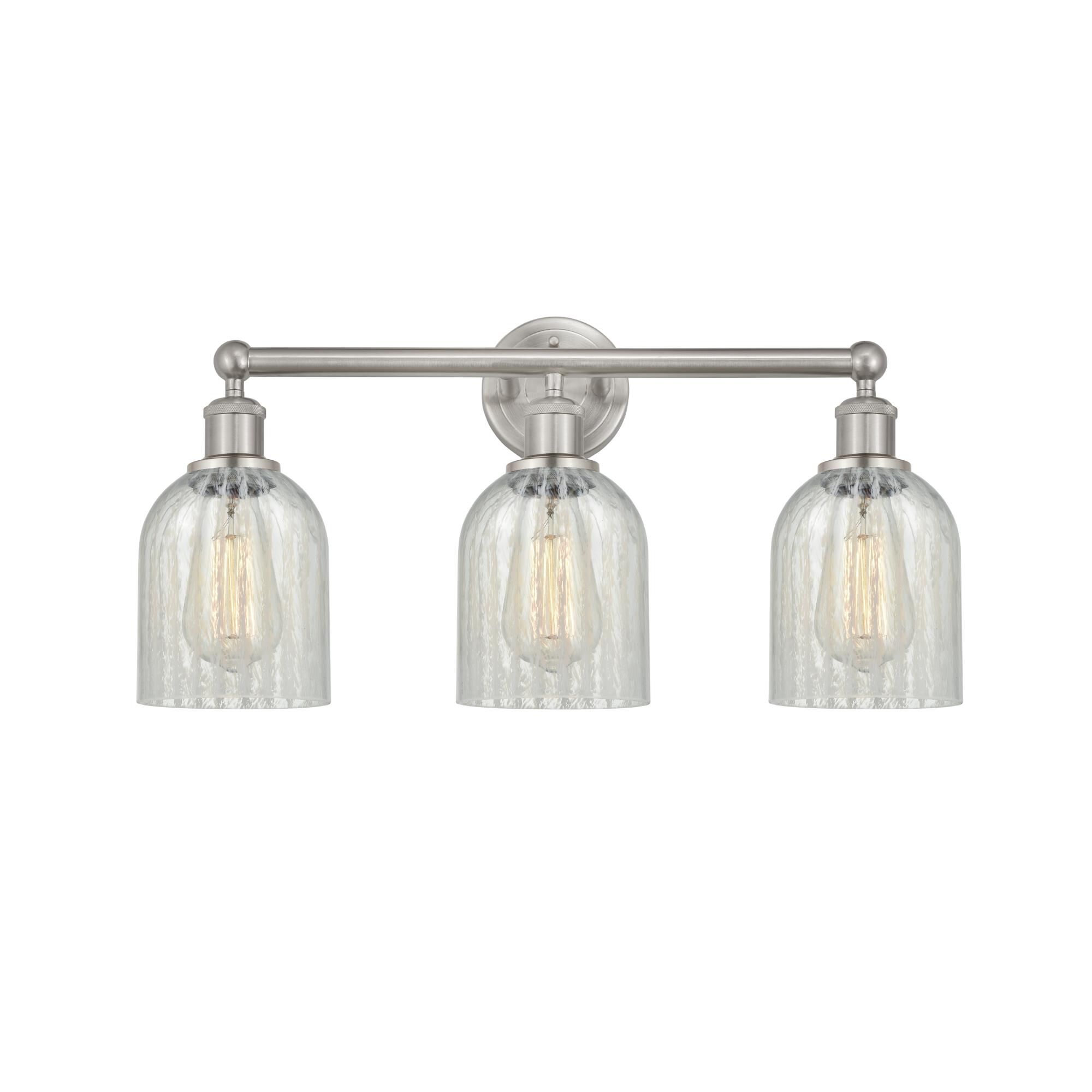 Shown in Brushed Satin Nickel, Mouchette finish and Mouchette glass and Mouchette Glass shade