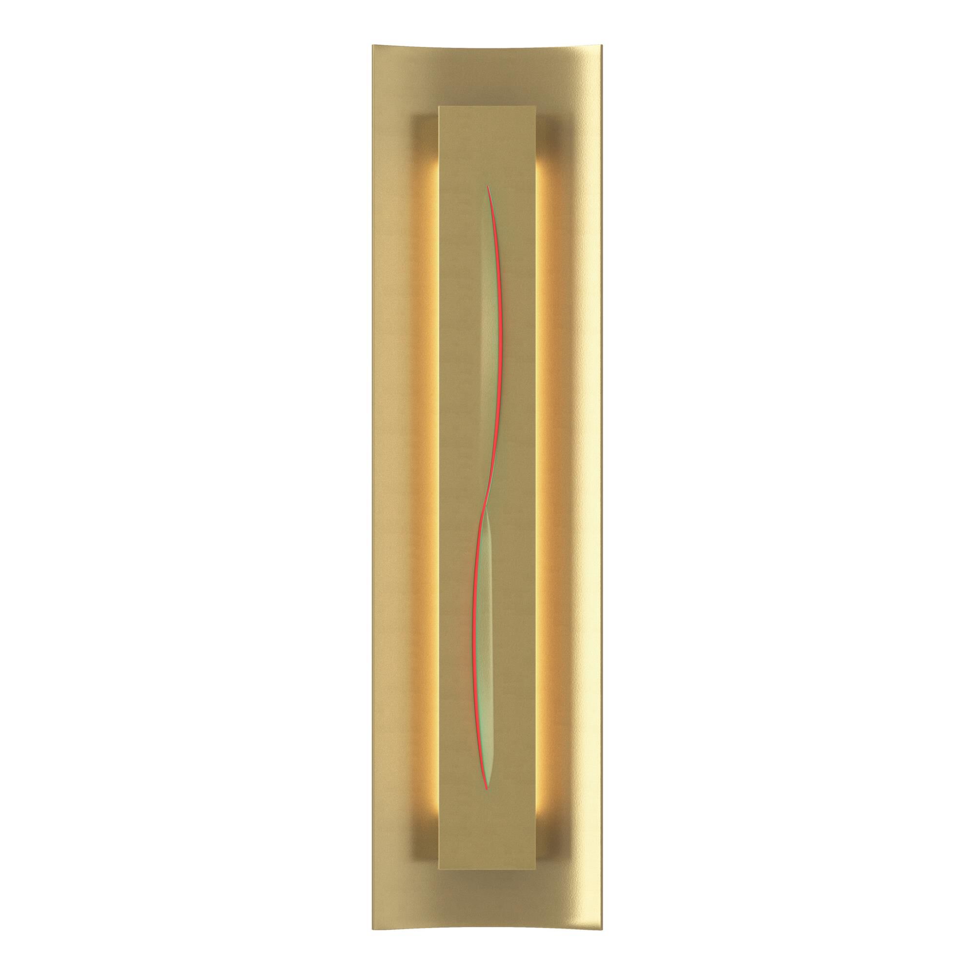 Shown in Modern Brass finish and Red glass