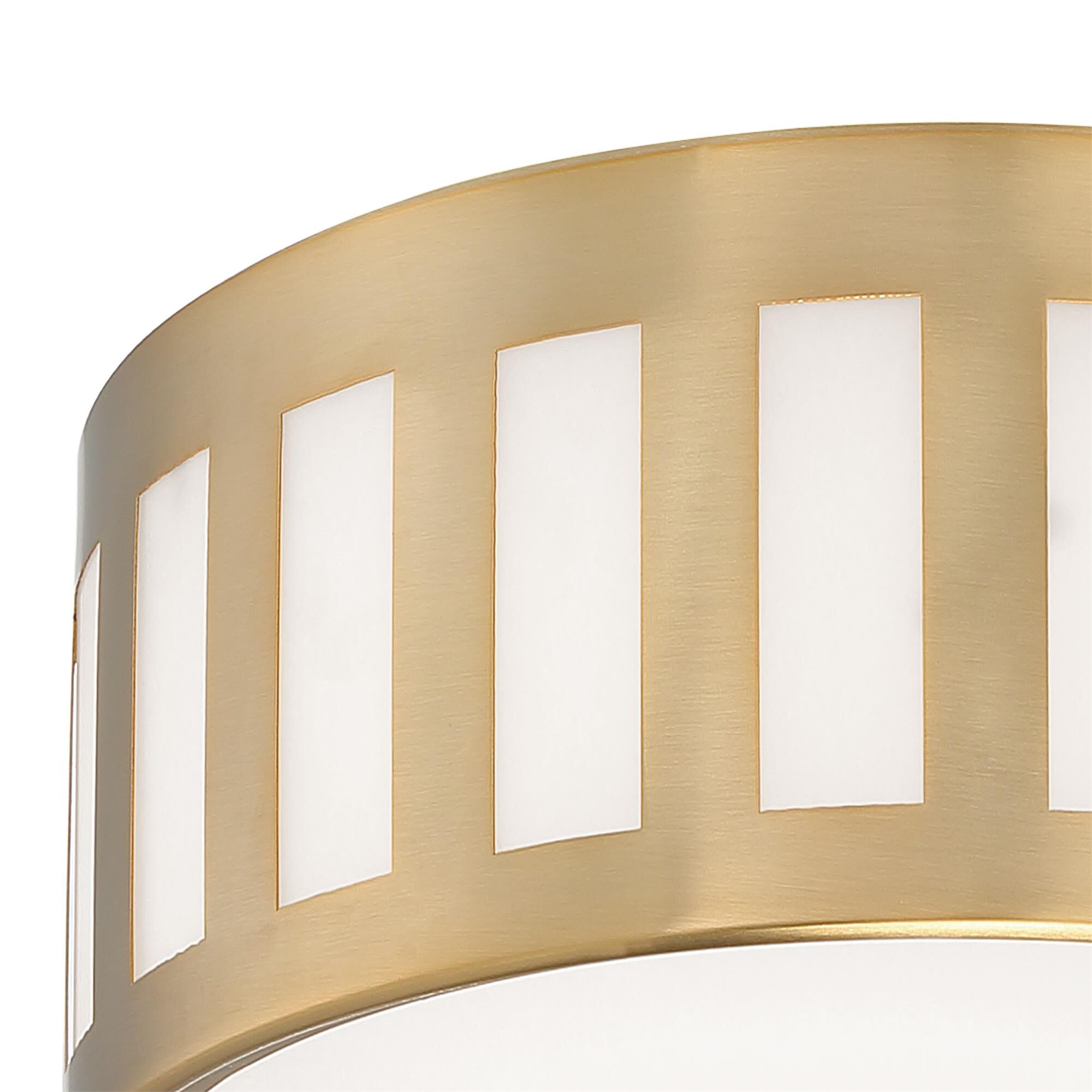 Shown in Vibrant Gold finish and White glass