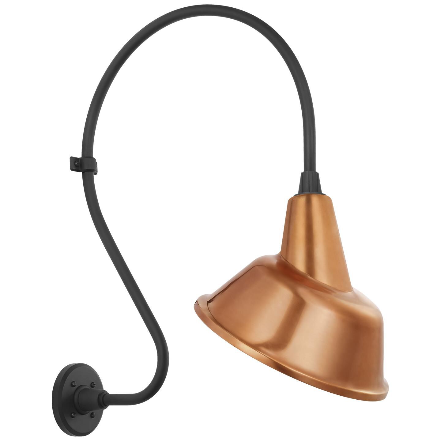 Shown in Matte Black finish and Copper shade