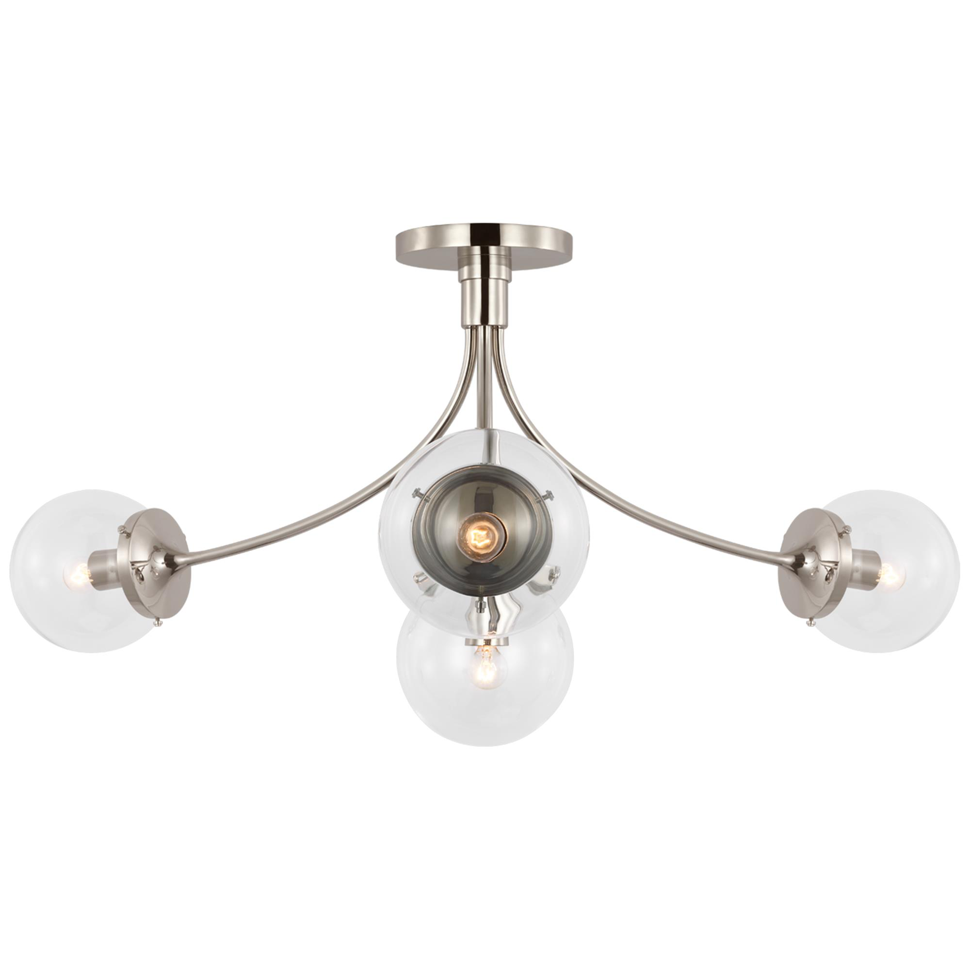 Shown in Polished Nickel finish and Clear glass
