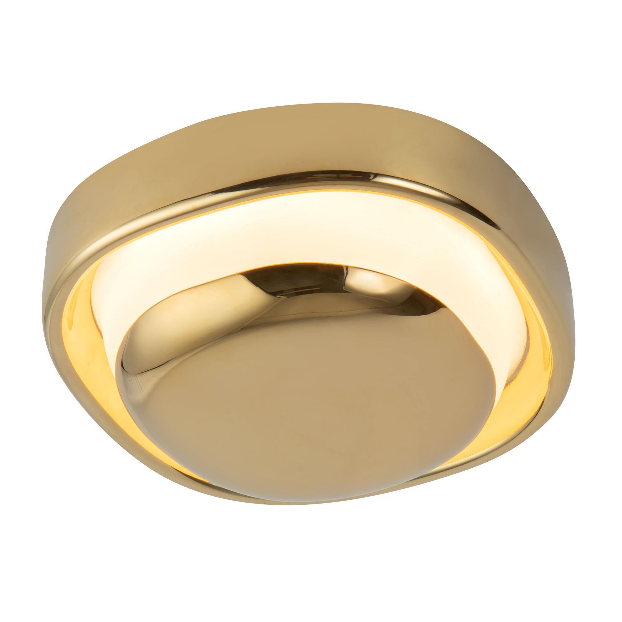 Shown in Metallic Brass finish and Matte Opal glass