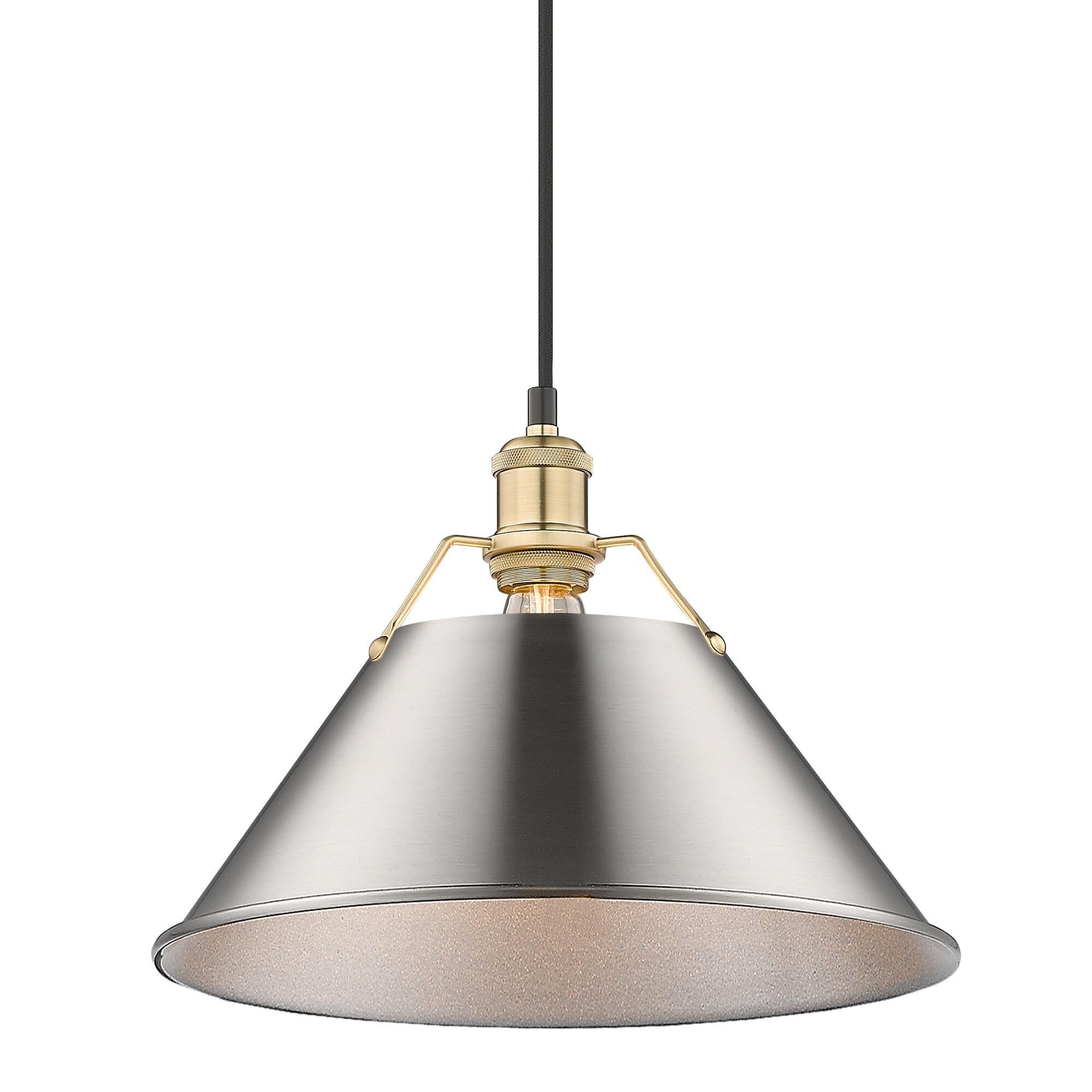 Shown in Brushed Champagne Bronze finish and Without Glass glass and Pewter shade