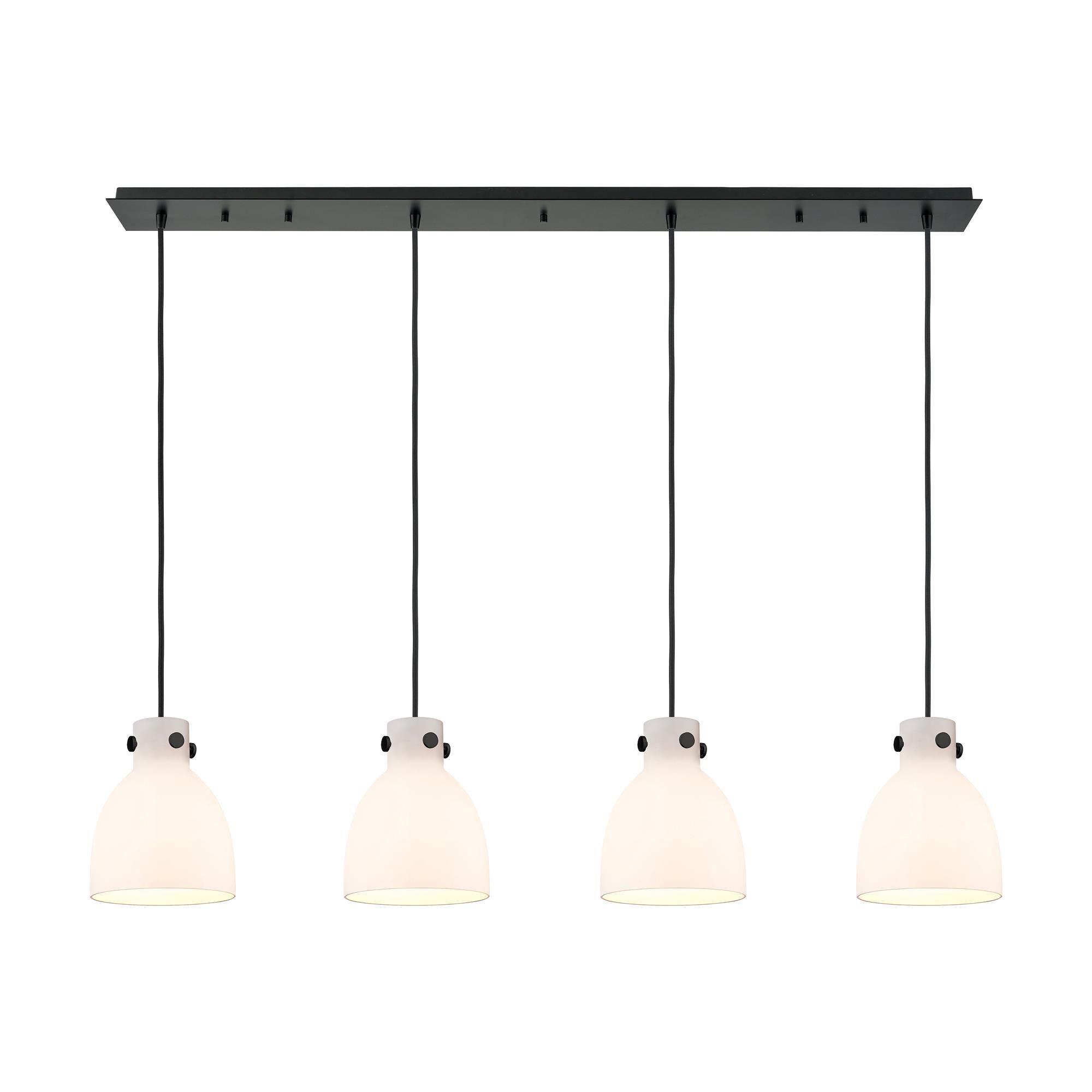 Shown in Matte Black finish and White glass and White Glass shade