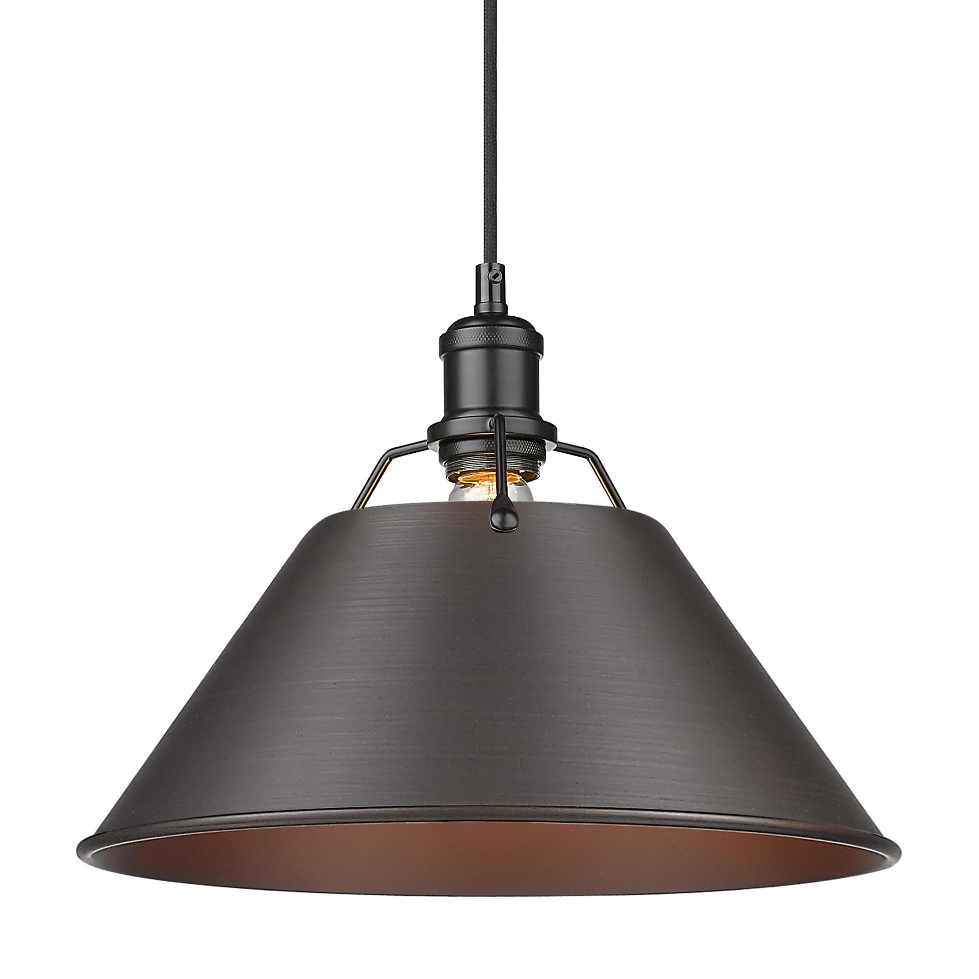 Shown in Matte Black finish and Rubbed Bronze shade