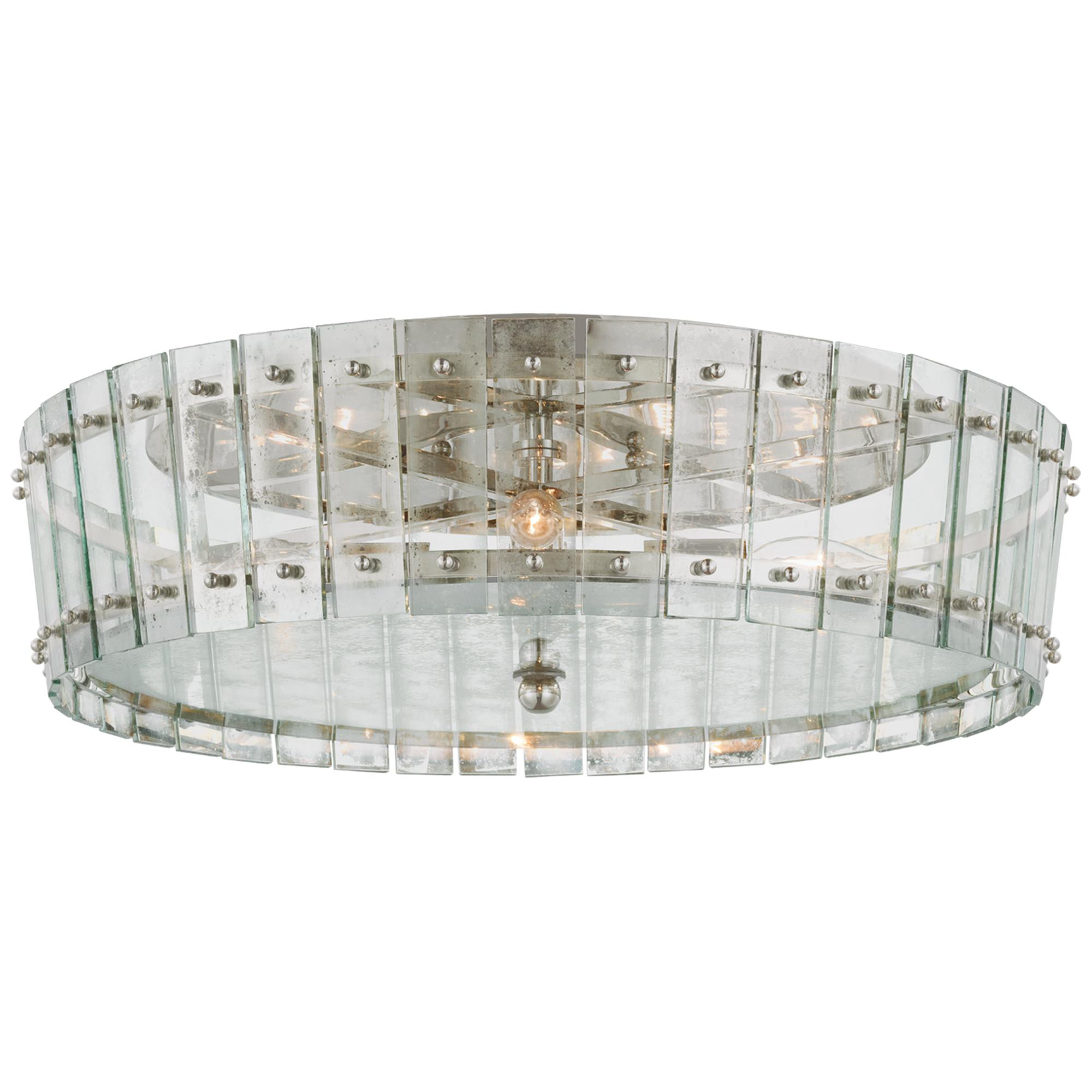 Shown in Polished Nickel finish and Antique Mirror glass
