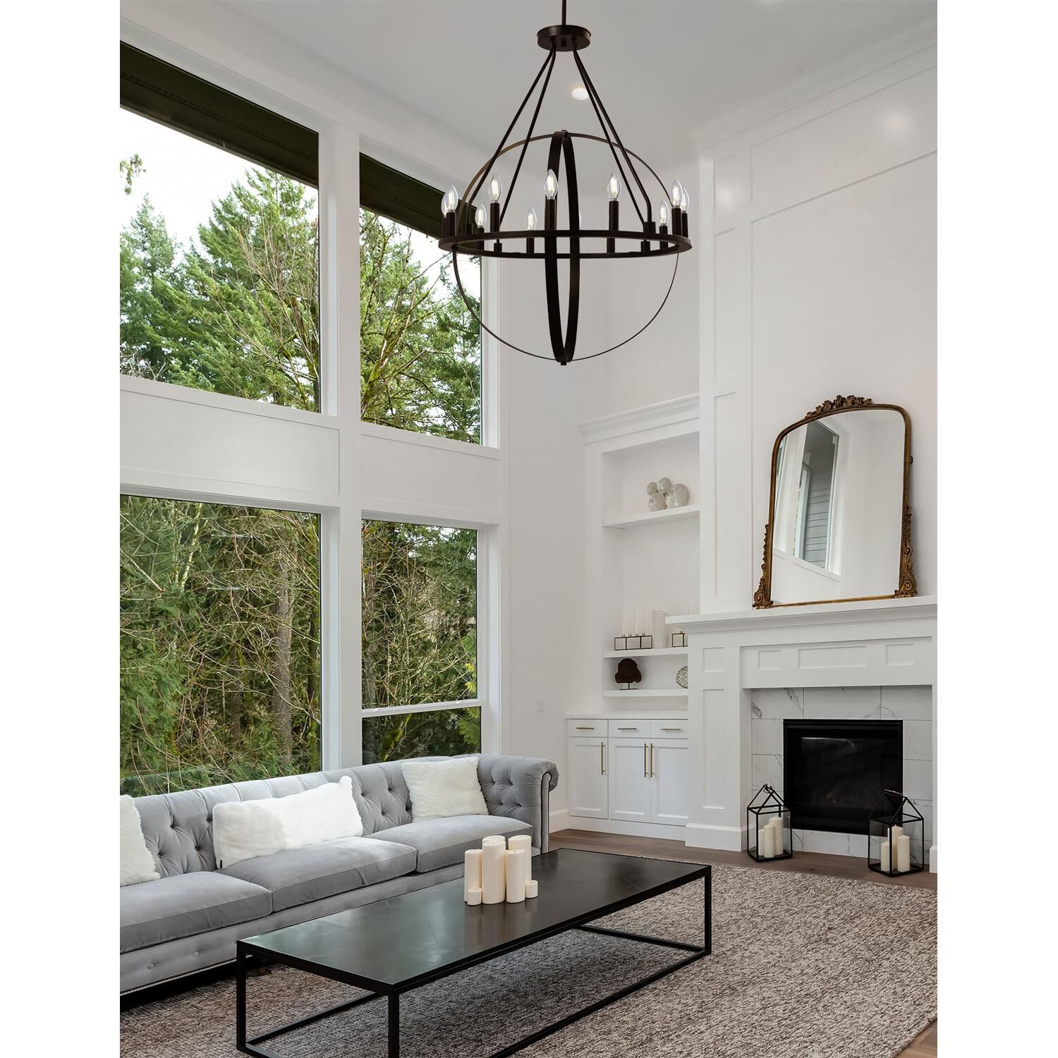 Orbit 32 Inch 12 Light Chandelier by Justice Design Group