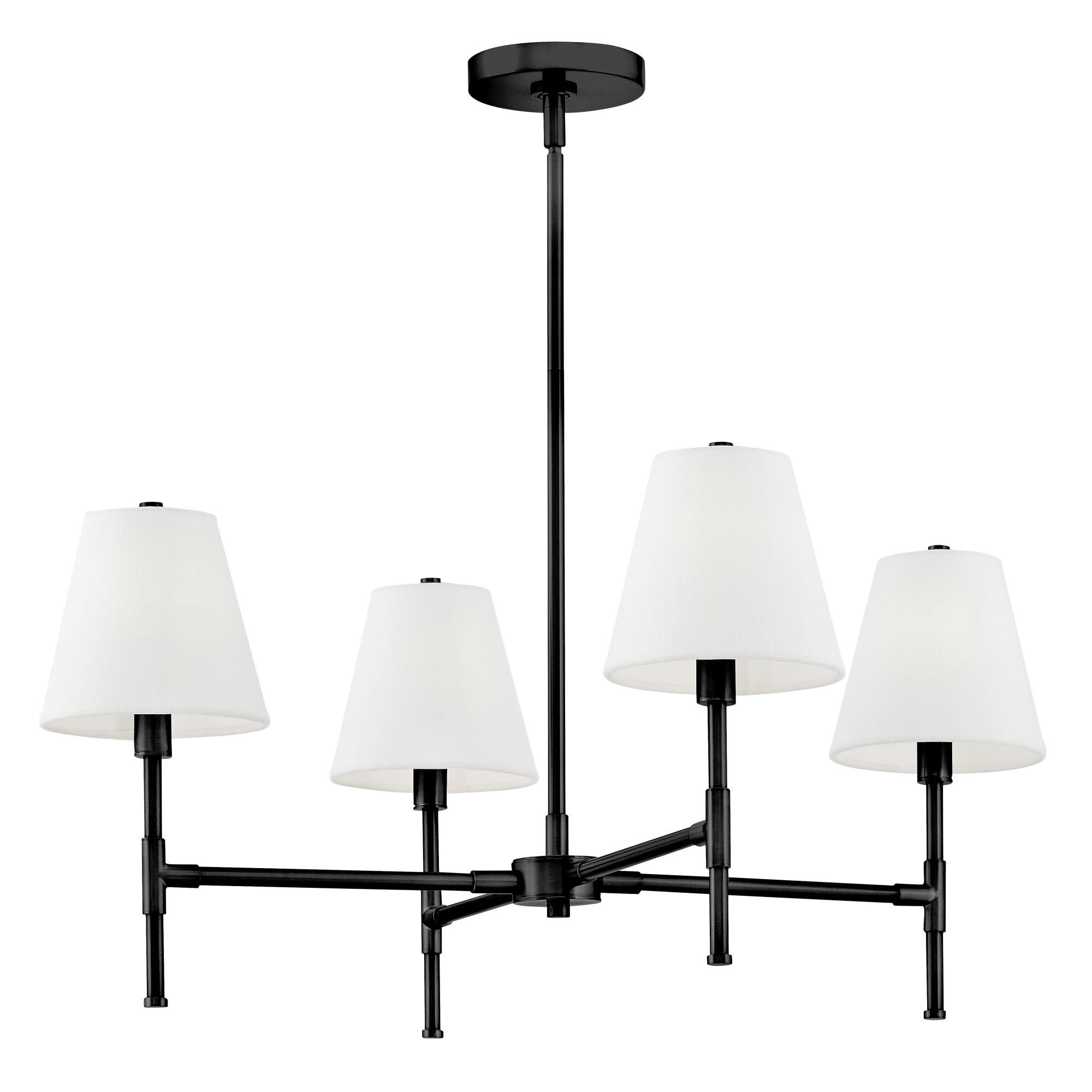 Shown in Black finish and White Linen shade