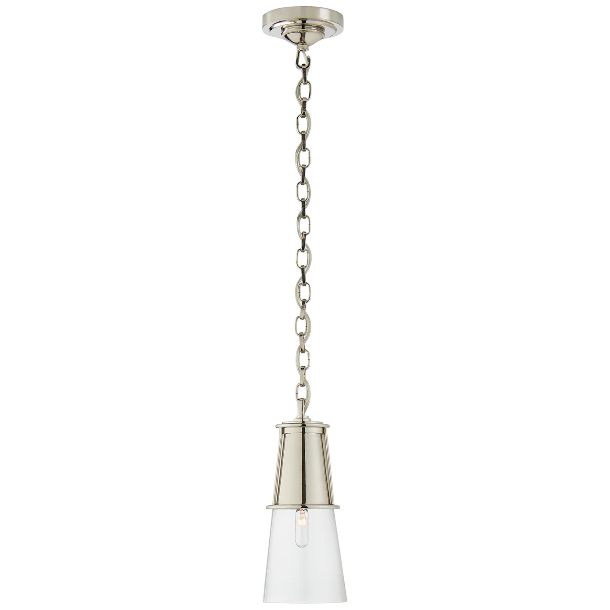Shown in Polished Nickel finish and Clear glass