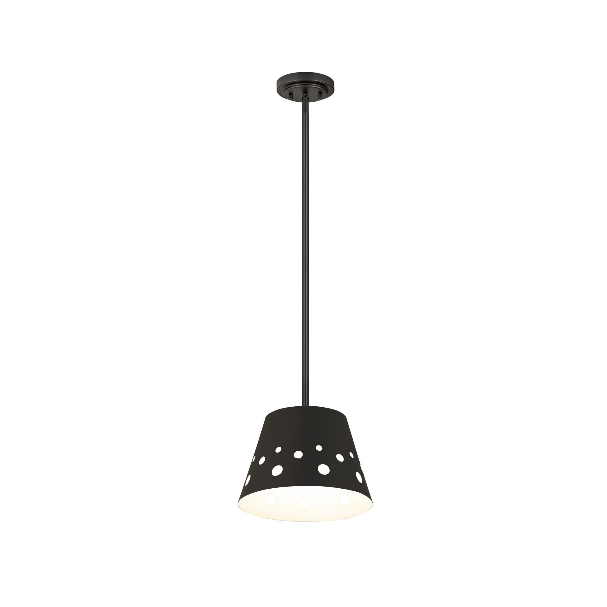 Shown in Matte Black finish and Iron glass and Iron shade
