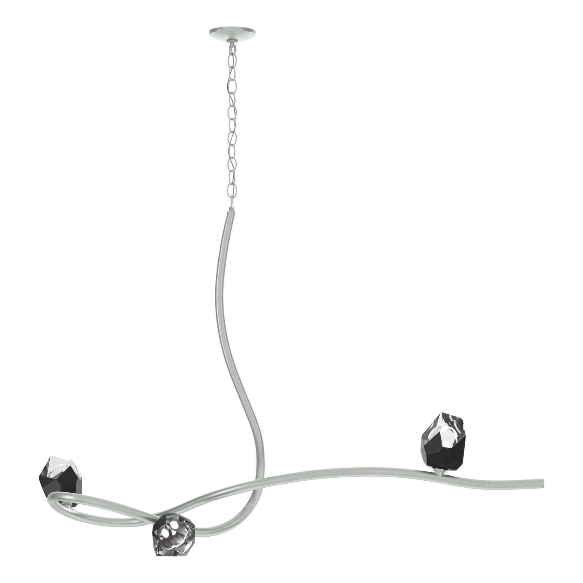 Shown in Vintage Platinum finish and Black Crystal glass