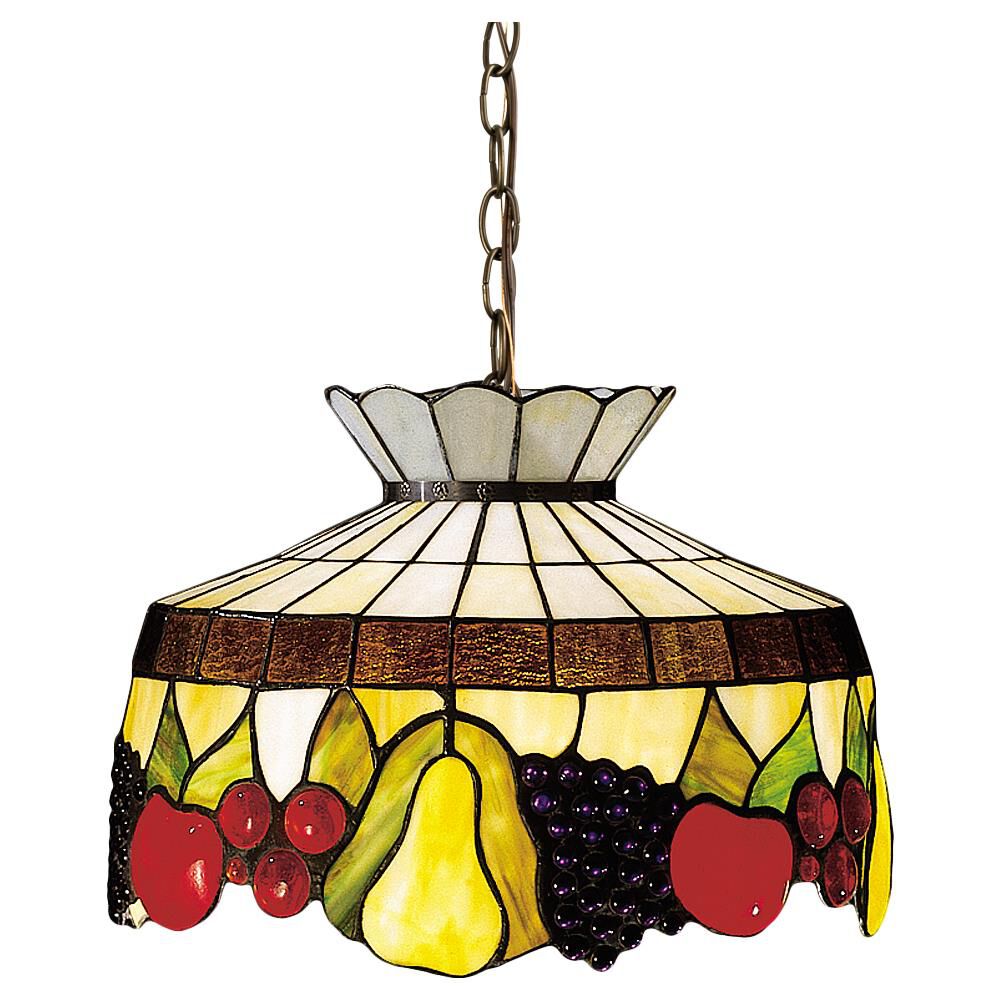 Shown in Mahogany Bronze finish and Beige-Flame-Avocado-Red-Purple glass