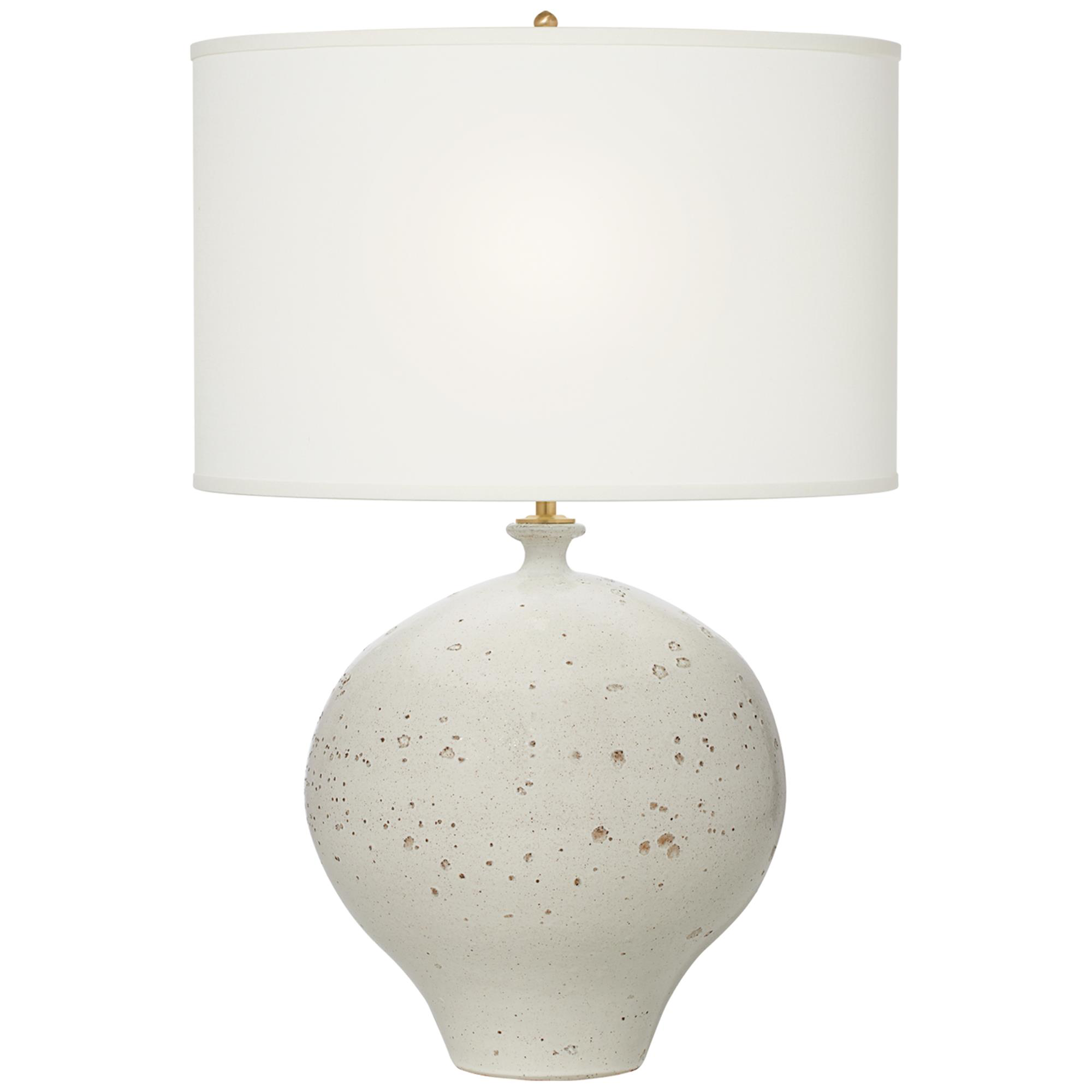Shown in Pharaoh White finish and Linen shade