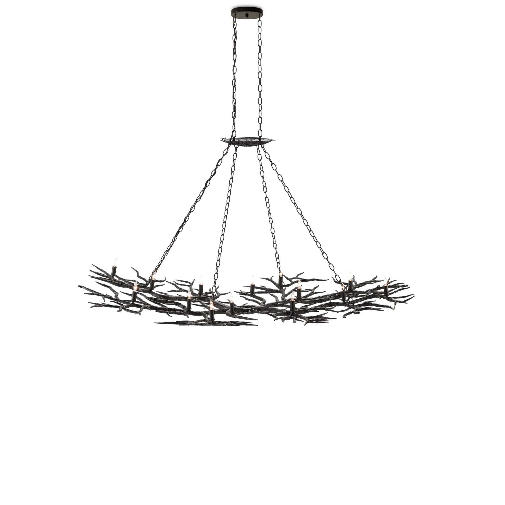 Rainforest 74 Inch 14 Light Chandelier by Currey and Company