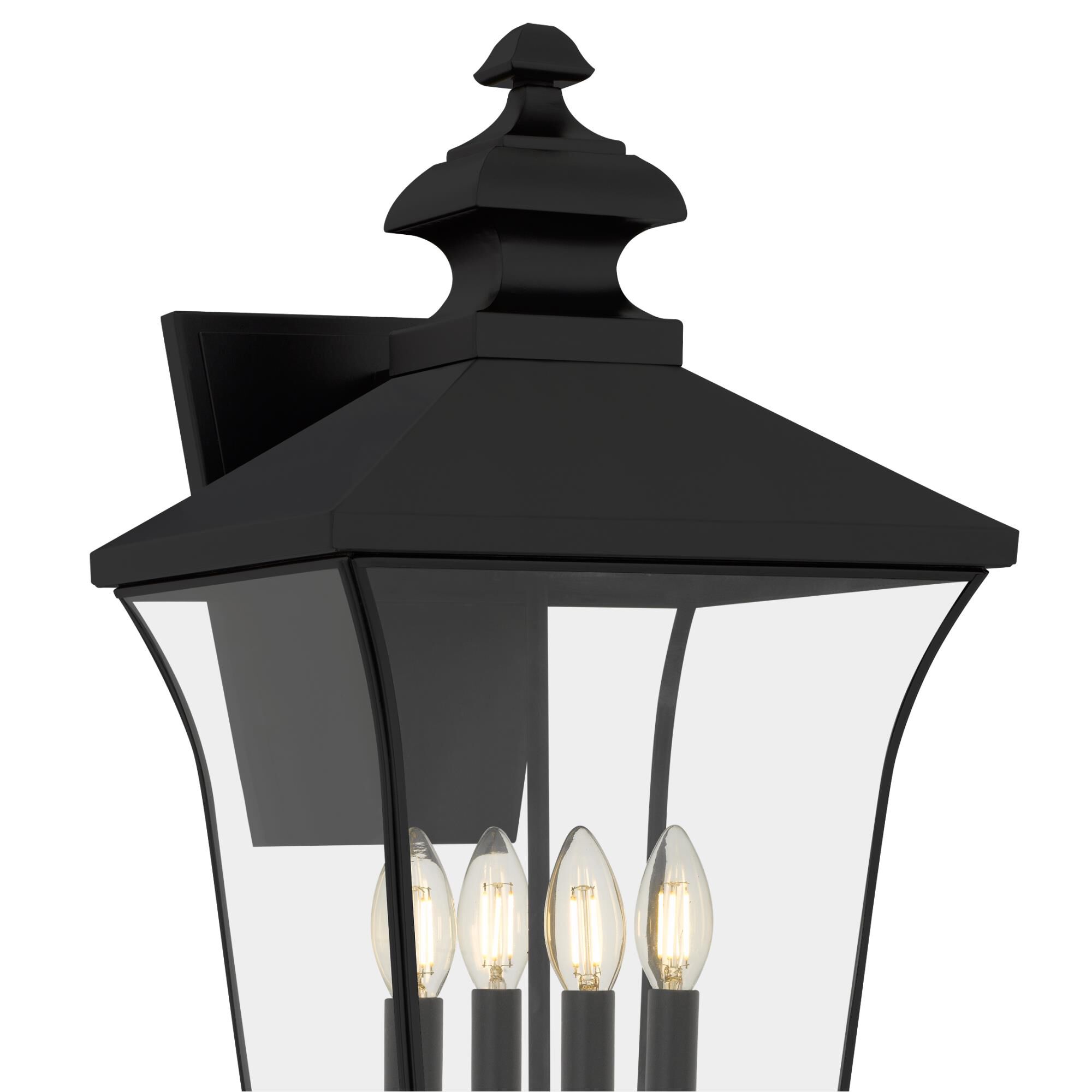 Shown in Matte Black finish and Clear  Glass shade