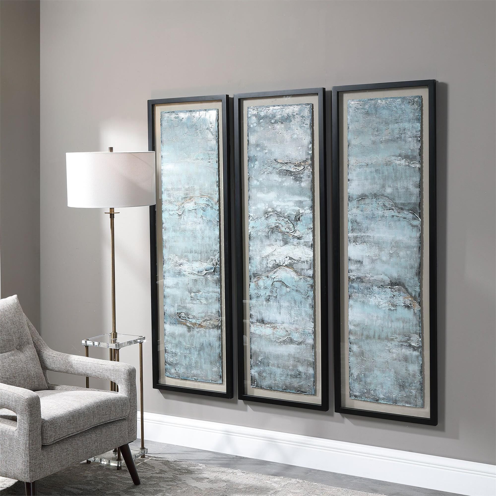 Uttermost Ocean Swell Painted Metal Art, S/3, 3 Cartons Painting by Uttermost