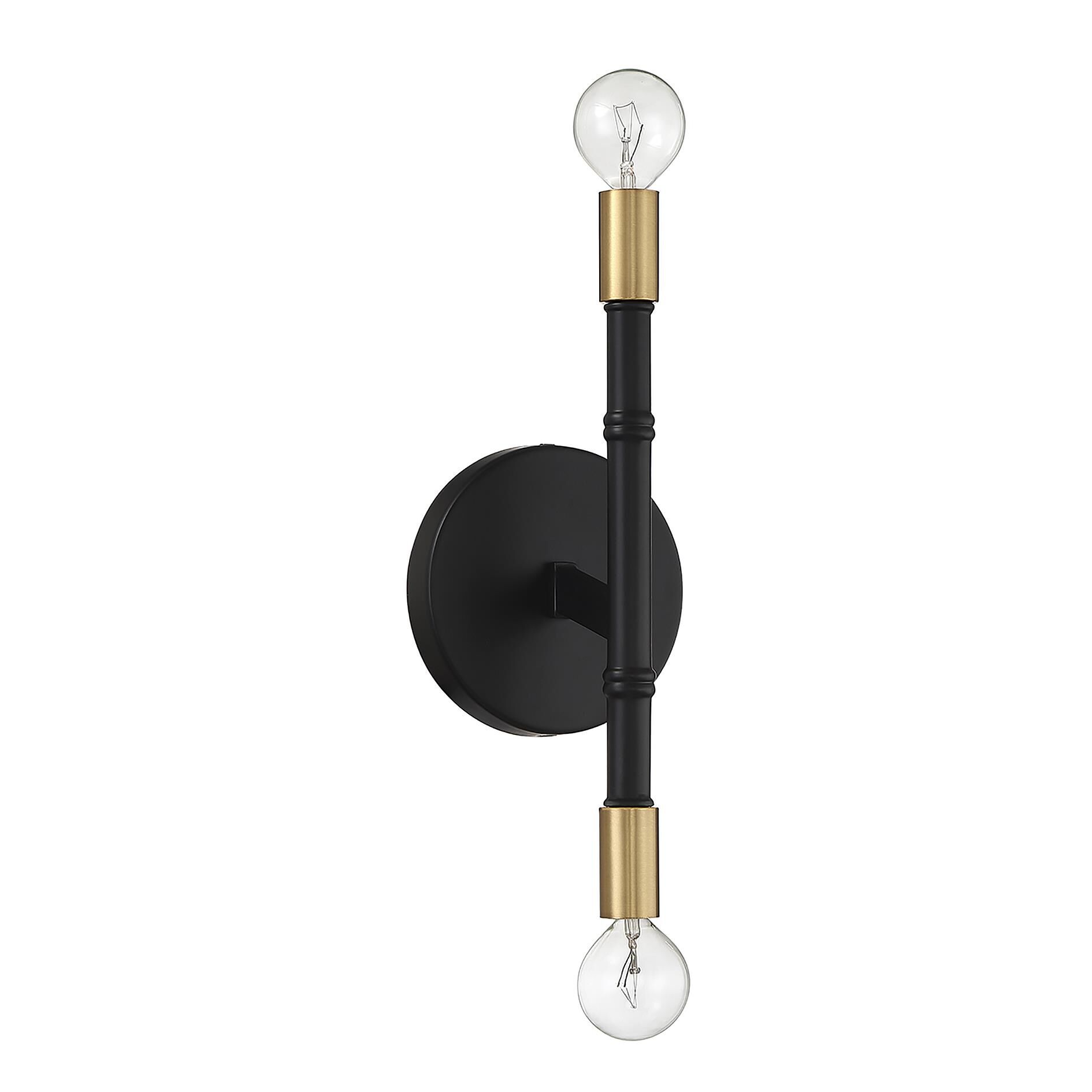 Shown in Matte Black With Warm Brass Accents finish