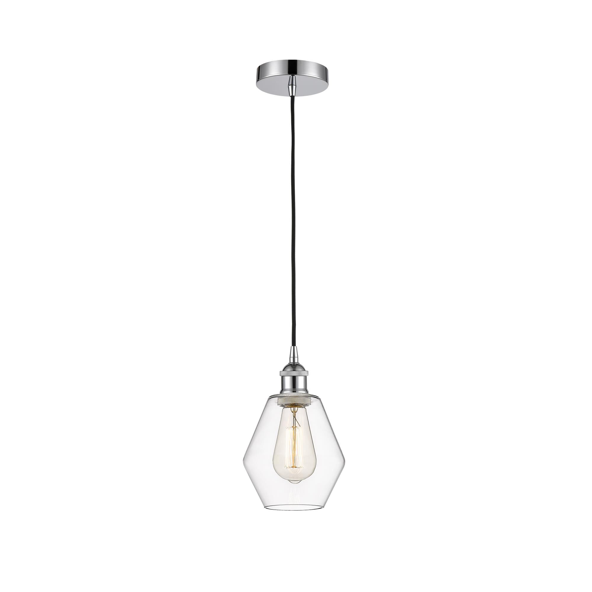 Shown in Polished Chrome finish and Clear glass