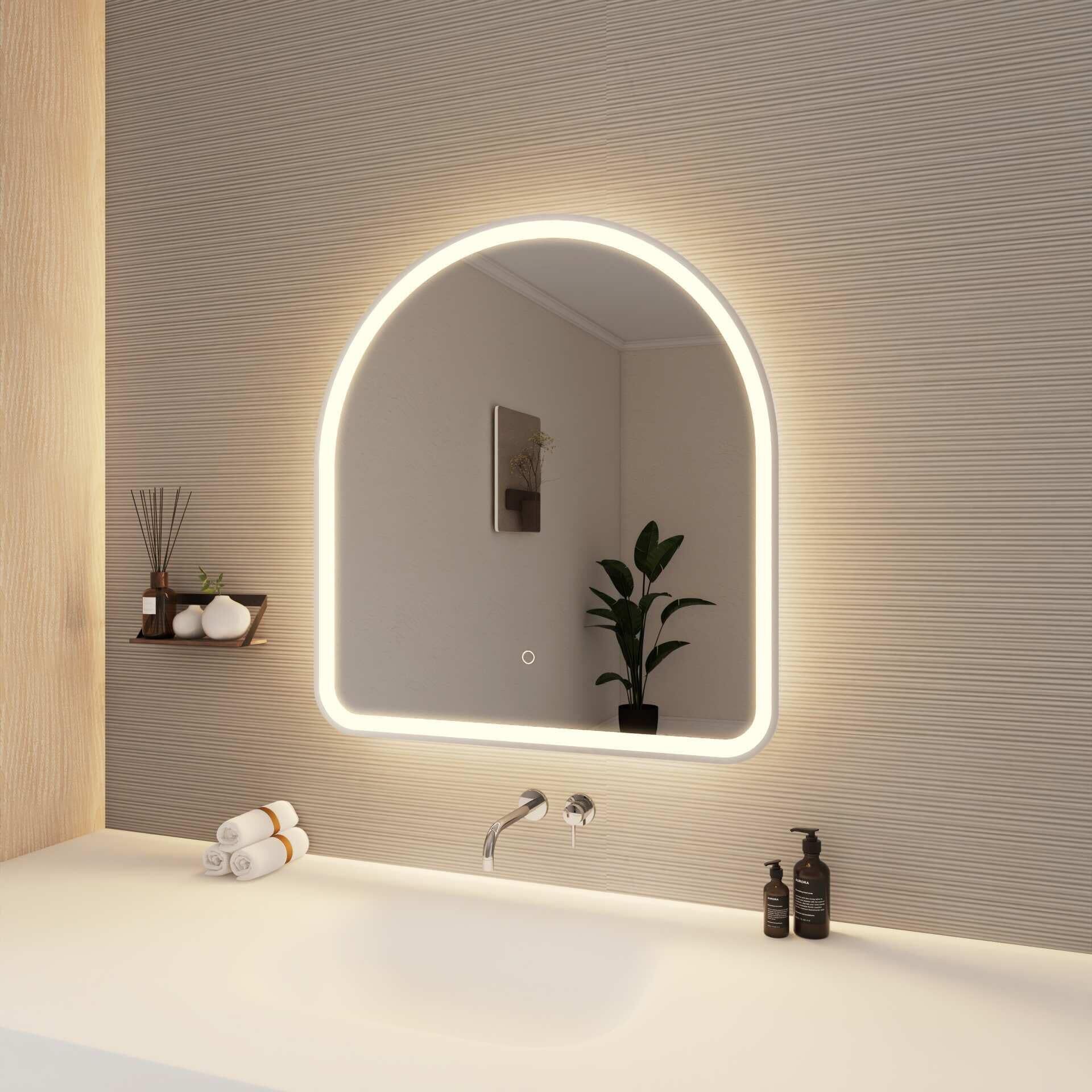 Harmoni 32 Inch Arched LED Lighted Mirror by Elegant Decor