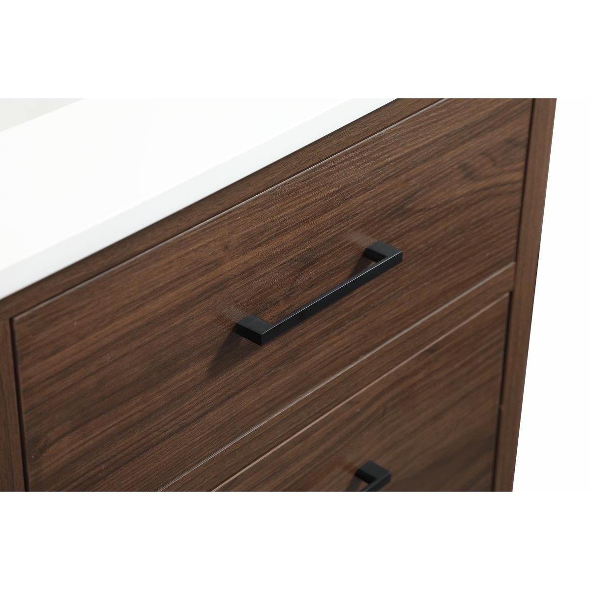 Shown in Walnut finish and With Backsplash accent