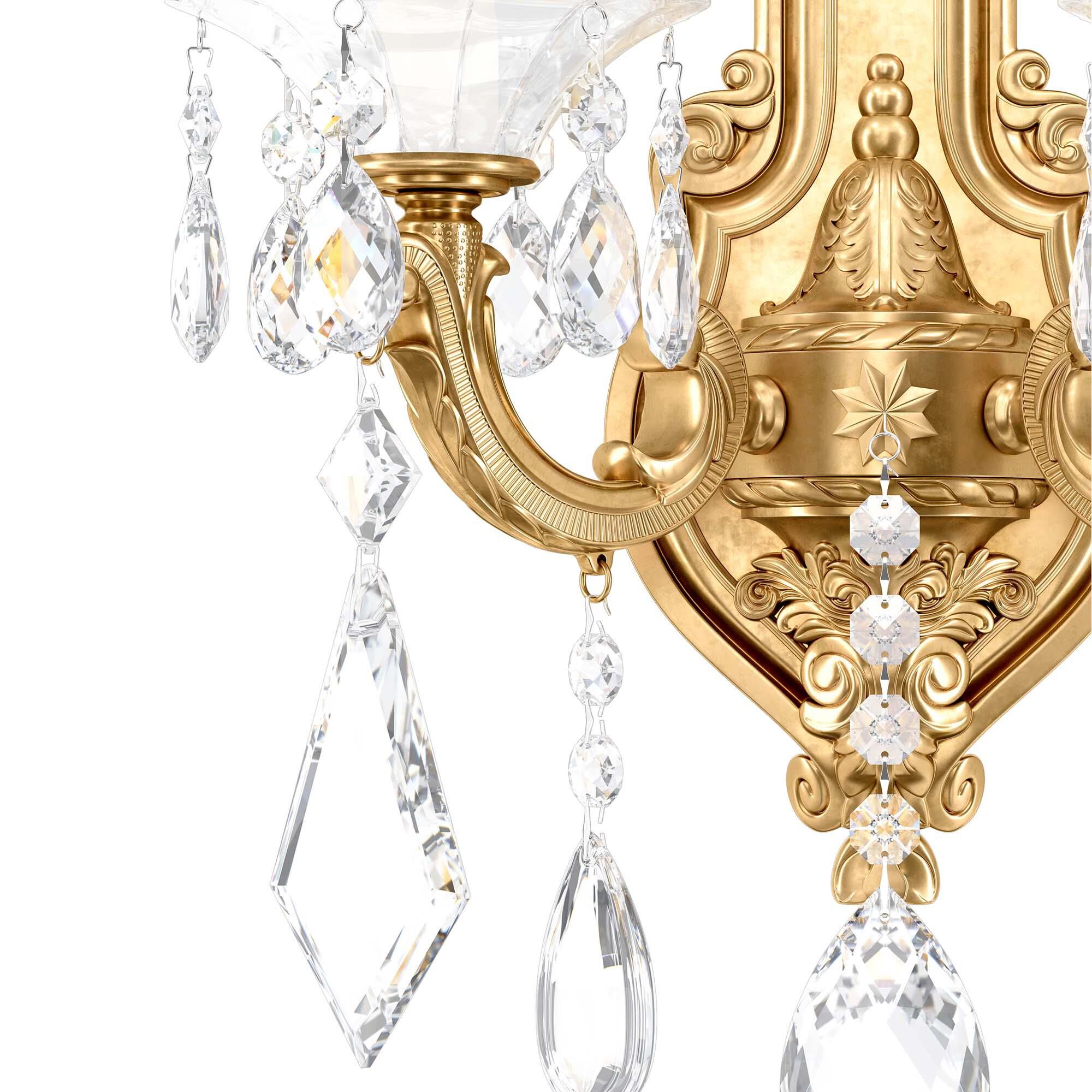 Shown in Heirloom Gold finish and Clear Heritage crystal