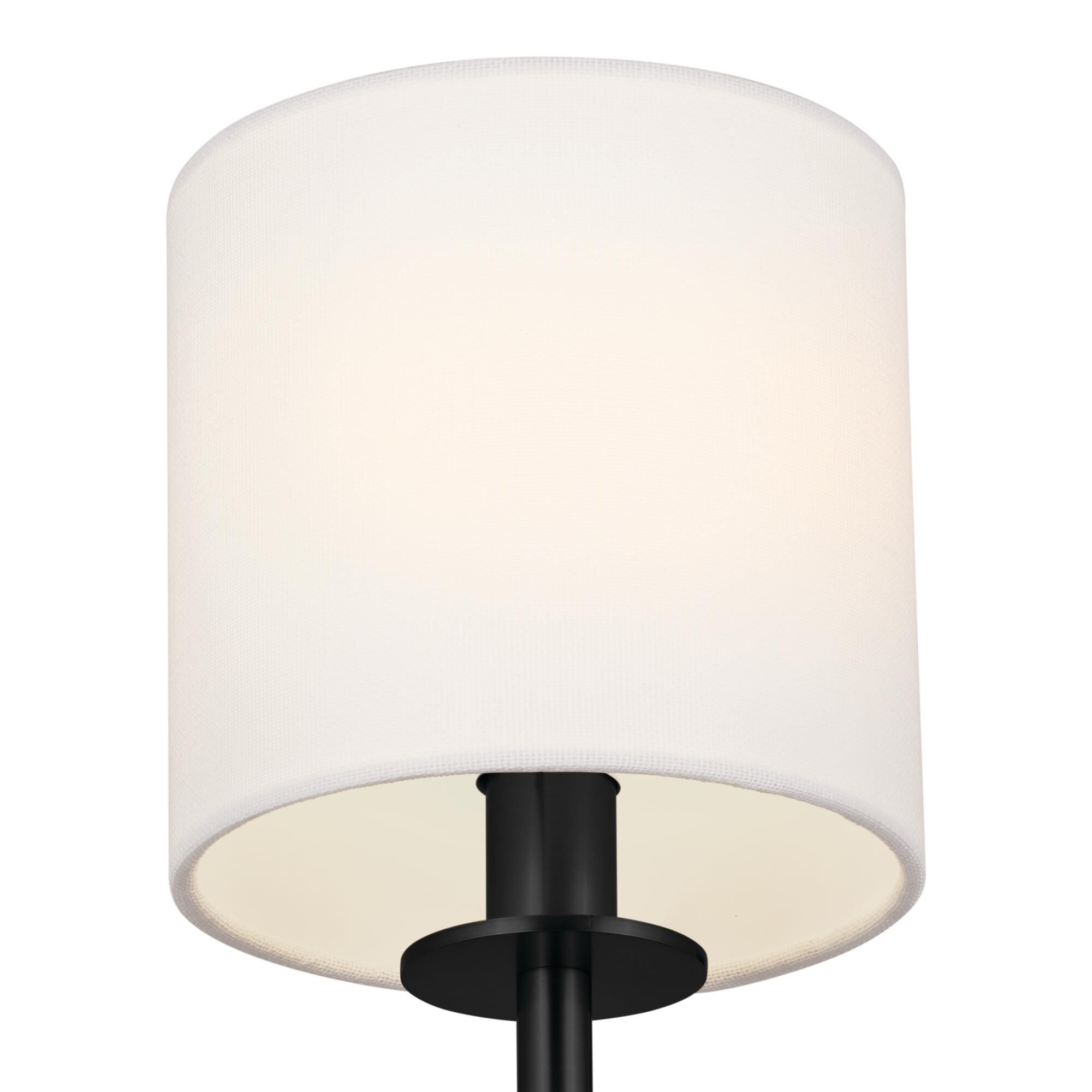 Shown in Black finish and Fabric and Drum shade
