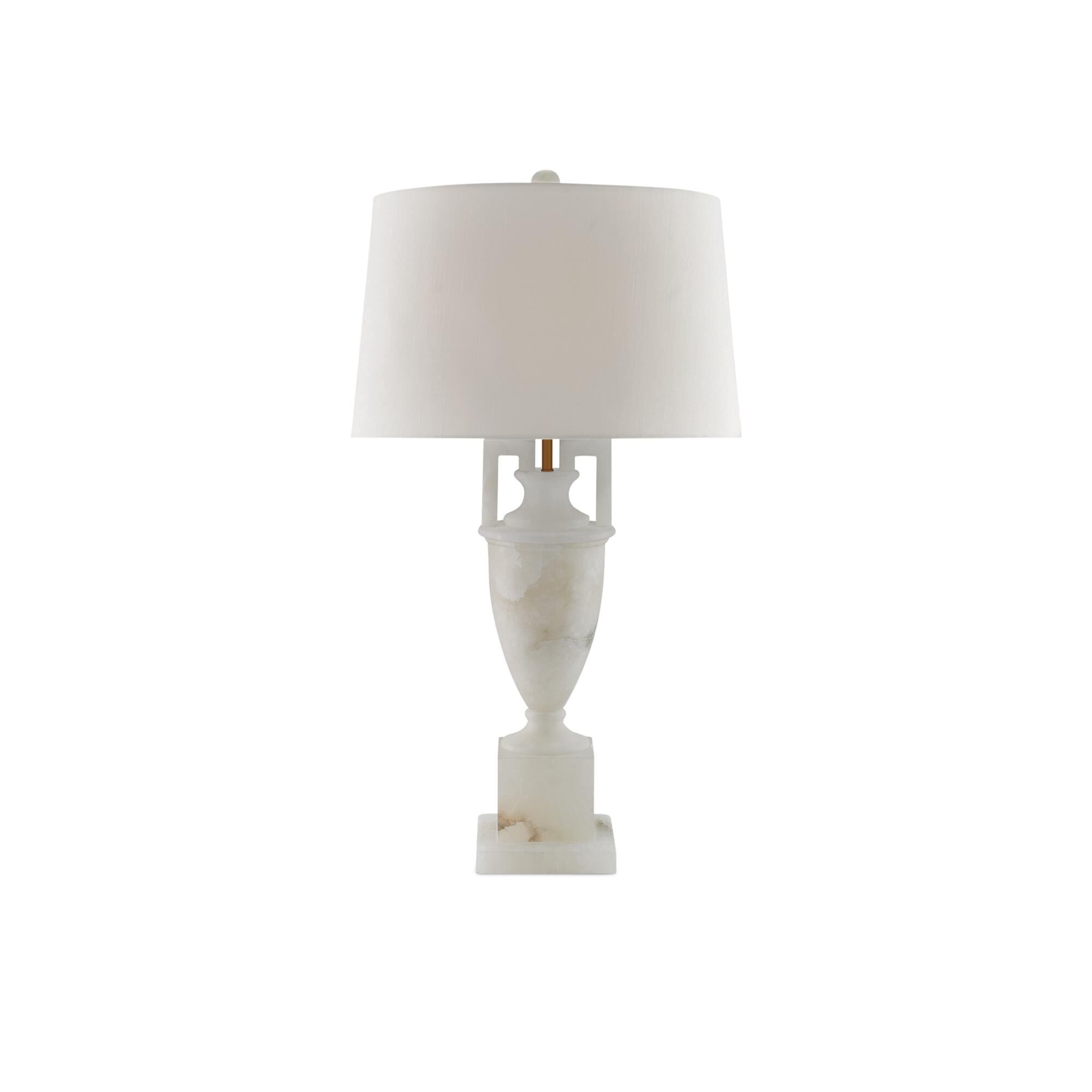Shown in Natural-Coffee Bronze finish and Off White Shantung shade