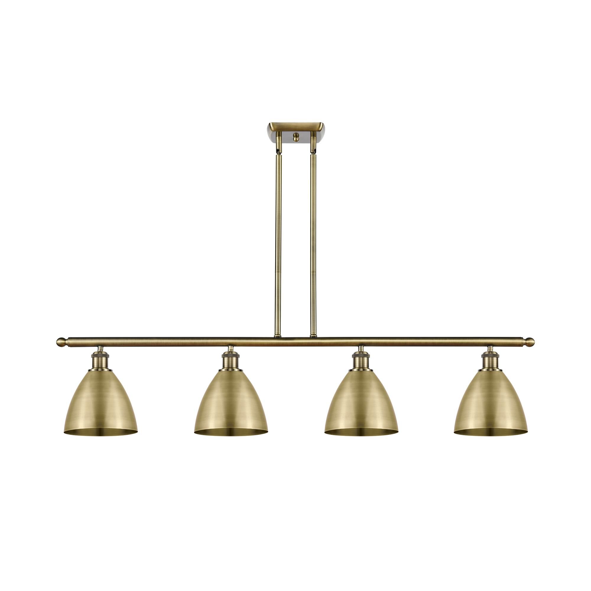 Shown in Antique Brass finish and Antique Brass Ballston Dome shade