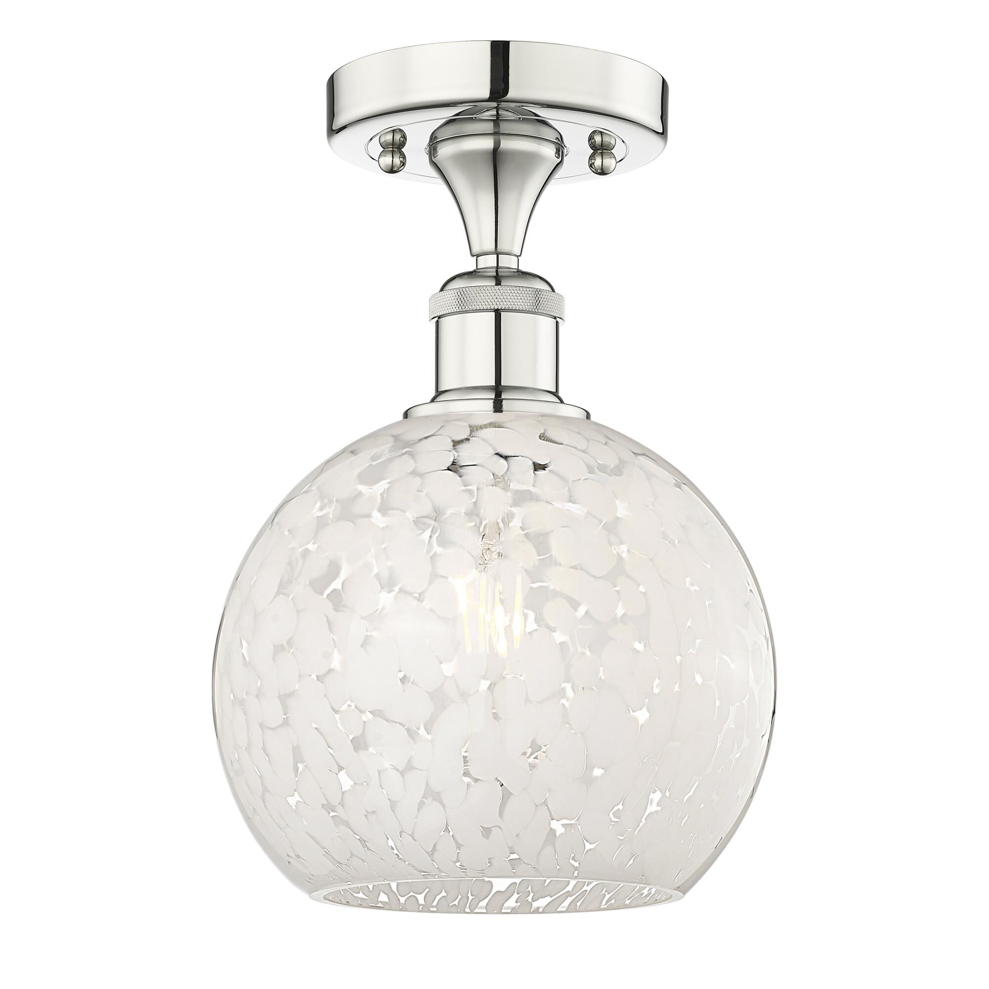 Bruno Marashlian White Mouchette 8 Inch Semi Flush Mount by Innovations Lighting